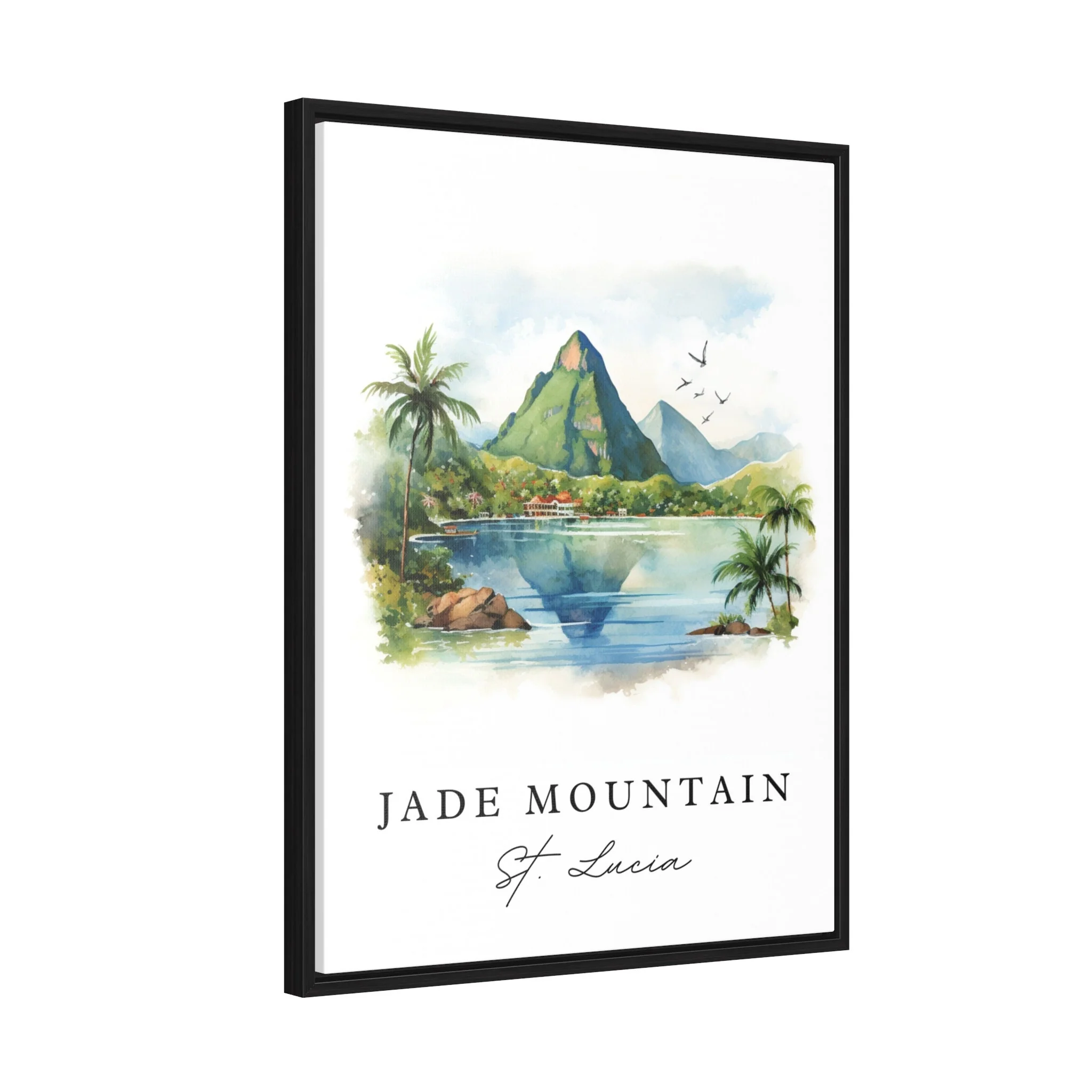 Jade Mountain, St Lucia – Watercolor Art Print - Image 6