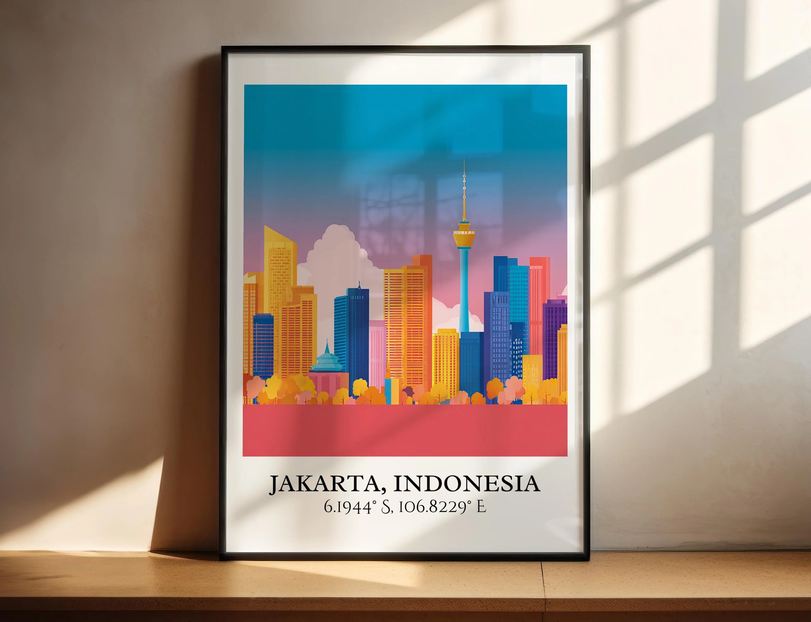 Jakarta, Indonesia – Watercolor Art Print