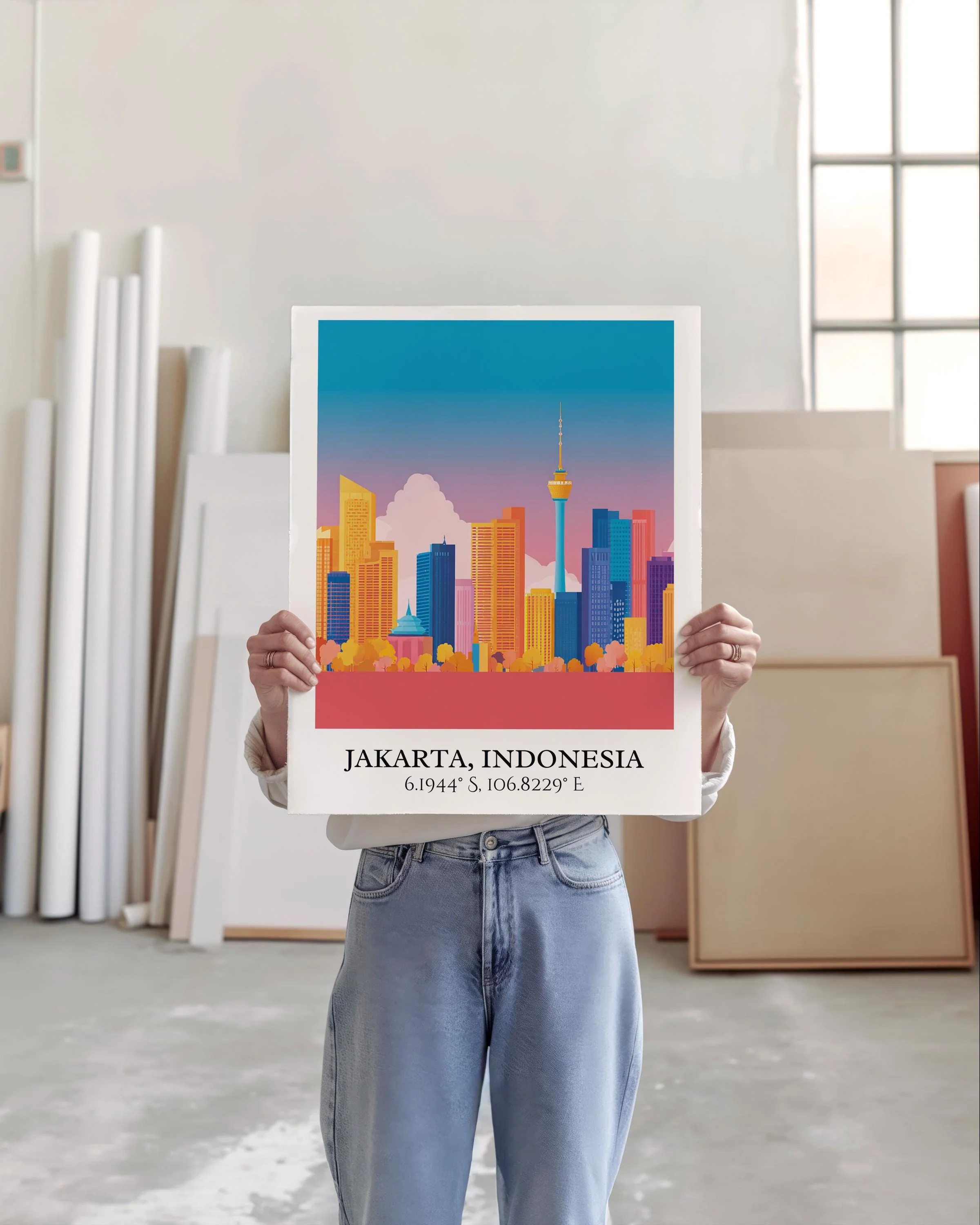 Jakarta, Indonesia – Watercolor Art Print - Image 3