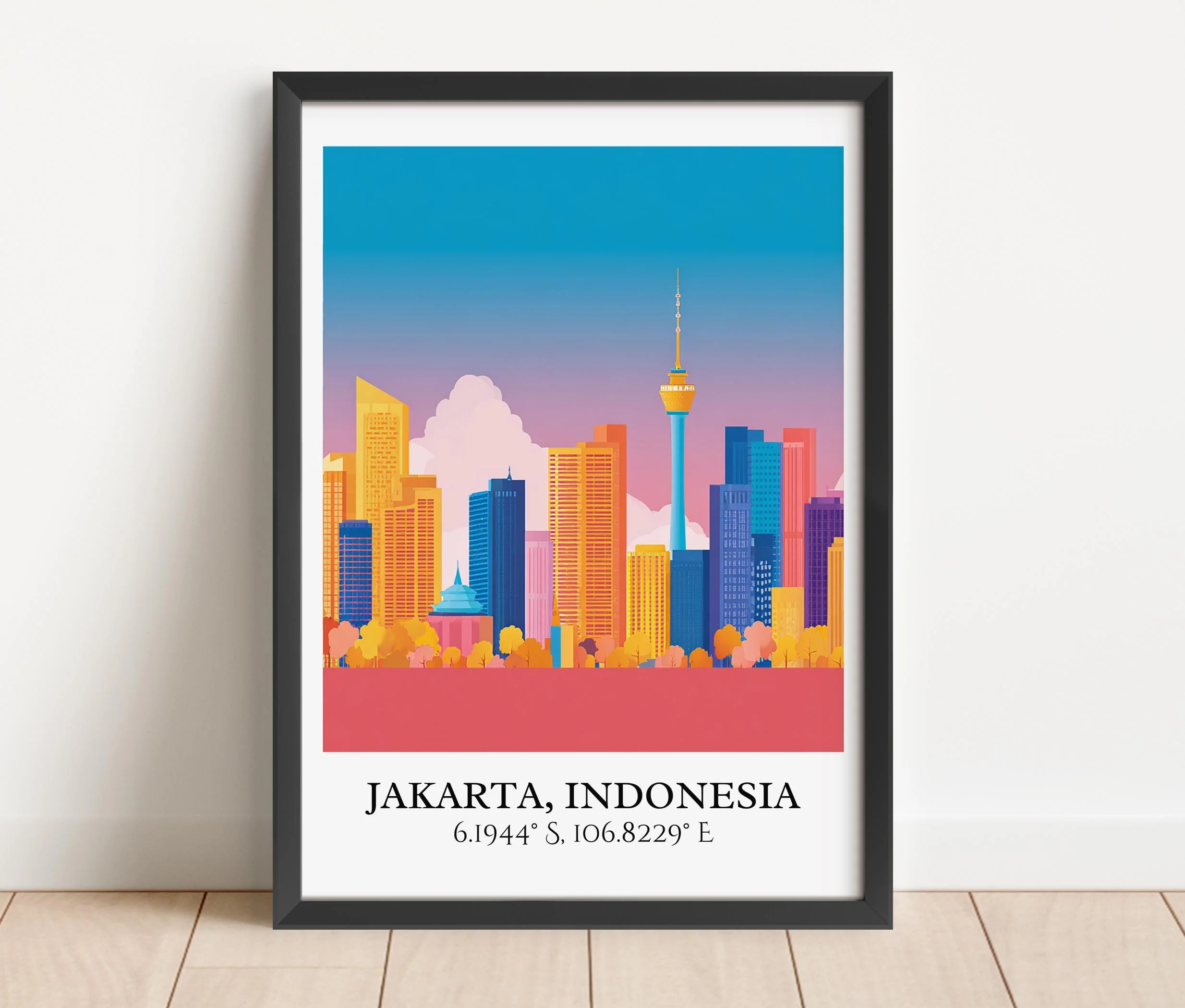 Jakarta, Indonesia – Watercolor Art Print - Image 6