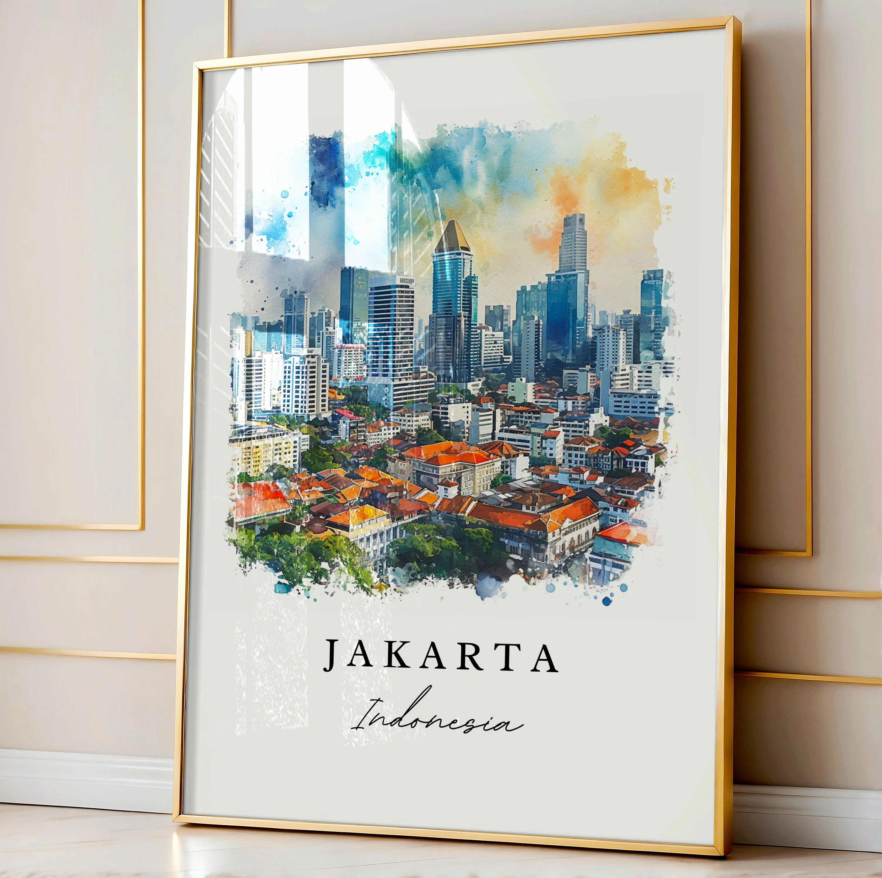 Jakarta, Indonesia – Watercolor Art Print - Image 4
