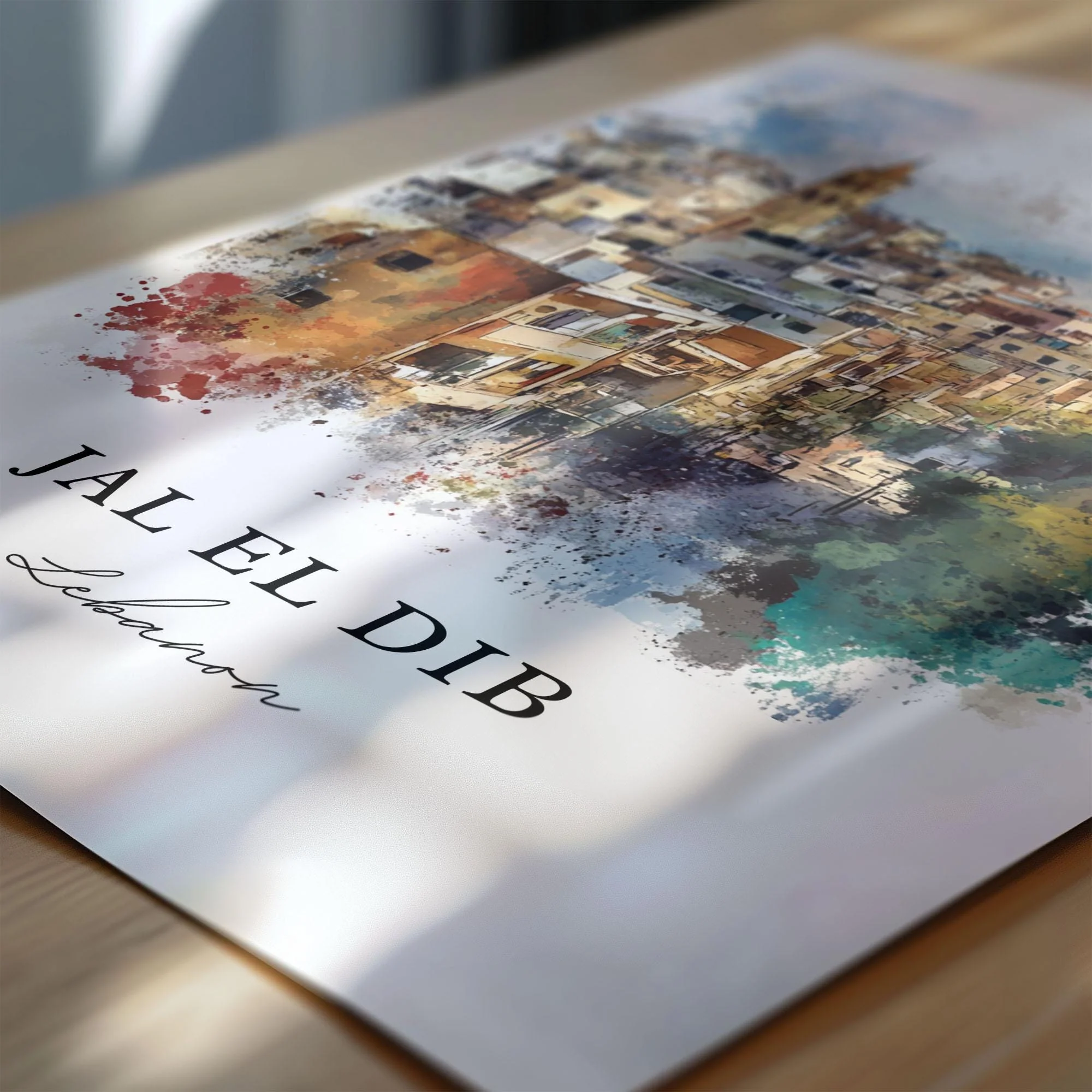 Jal El Dib, Lebanon – Watercolor Art Print - Image 2