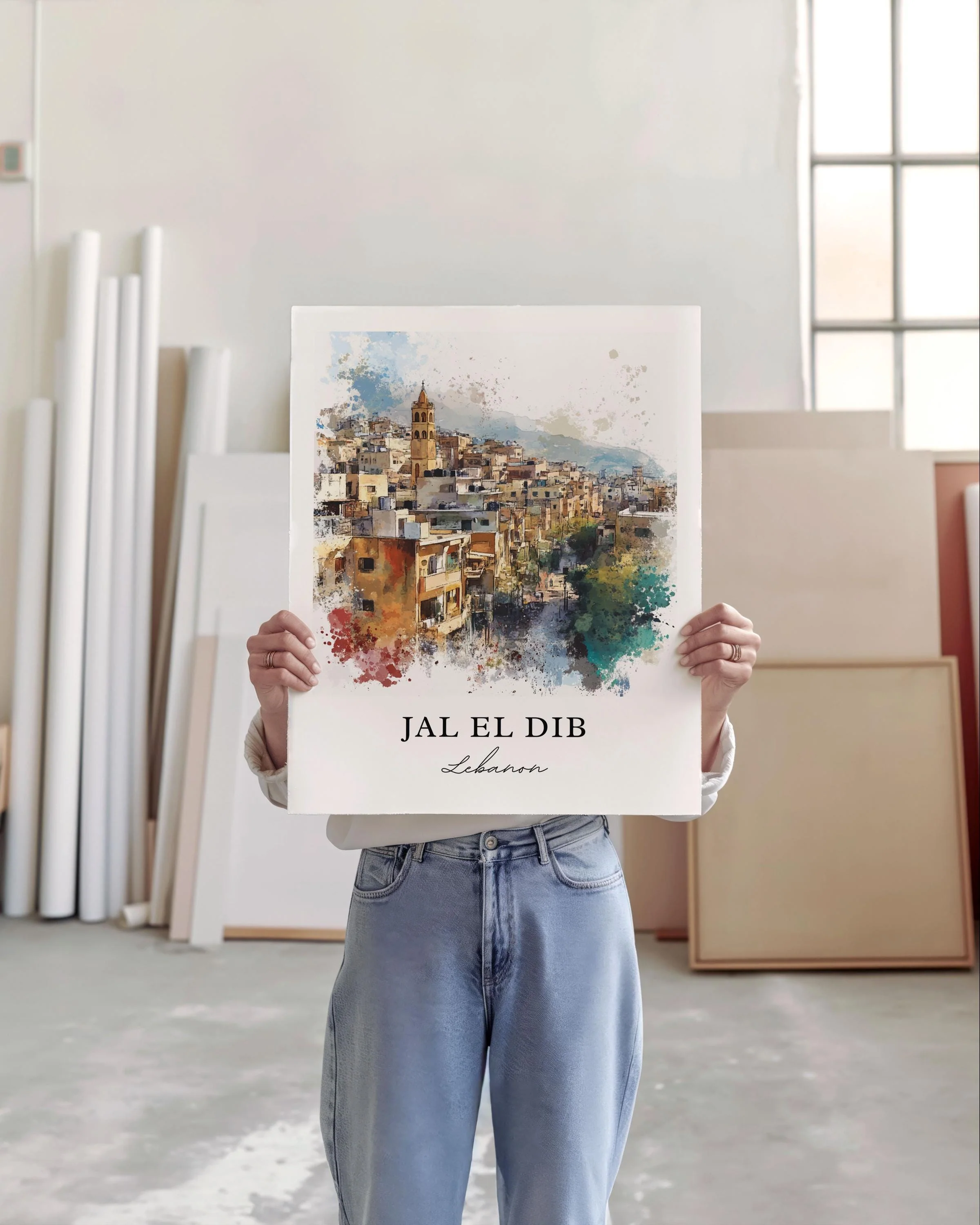 Jal El Dib, Lebanon – Watercolor Art Print - Image 3