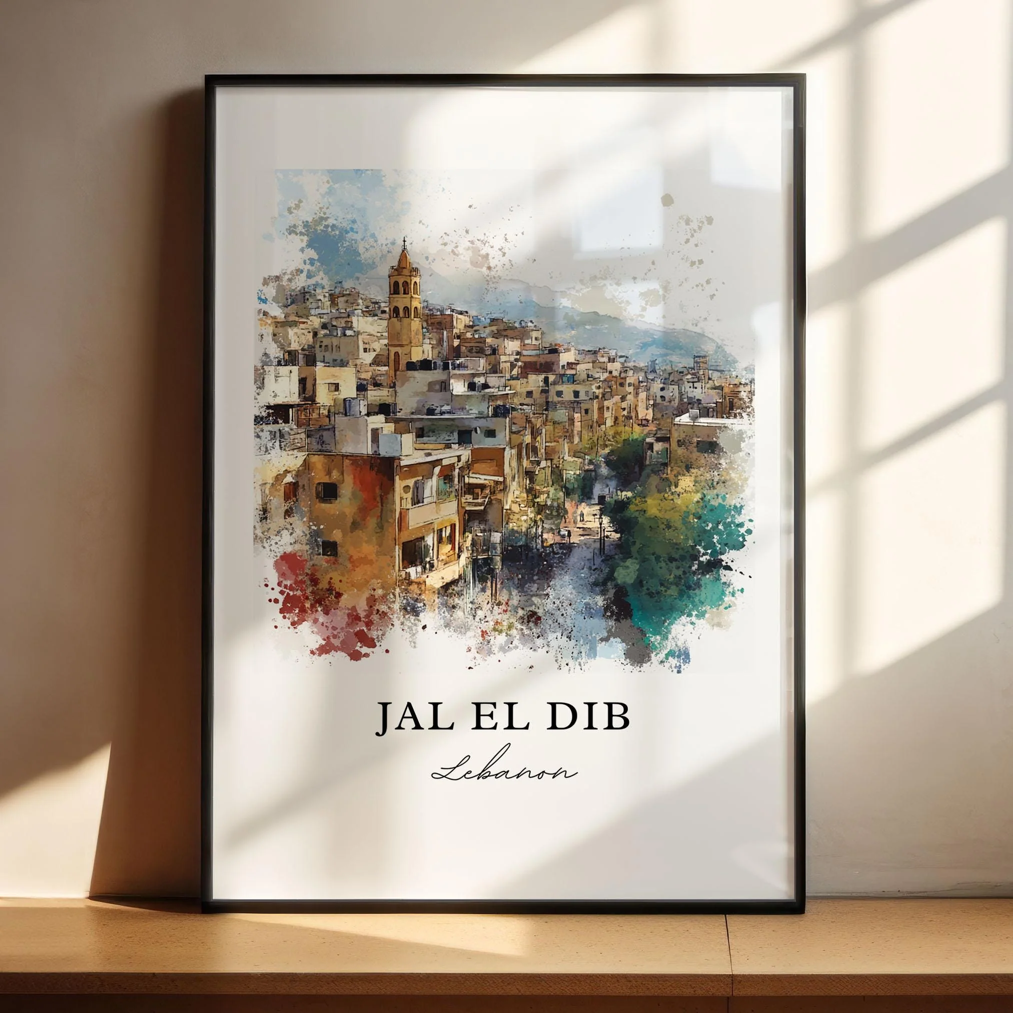 Jal El Dib, Lebanon – Watercolor Art Print - Image 4