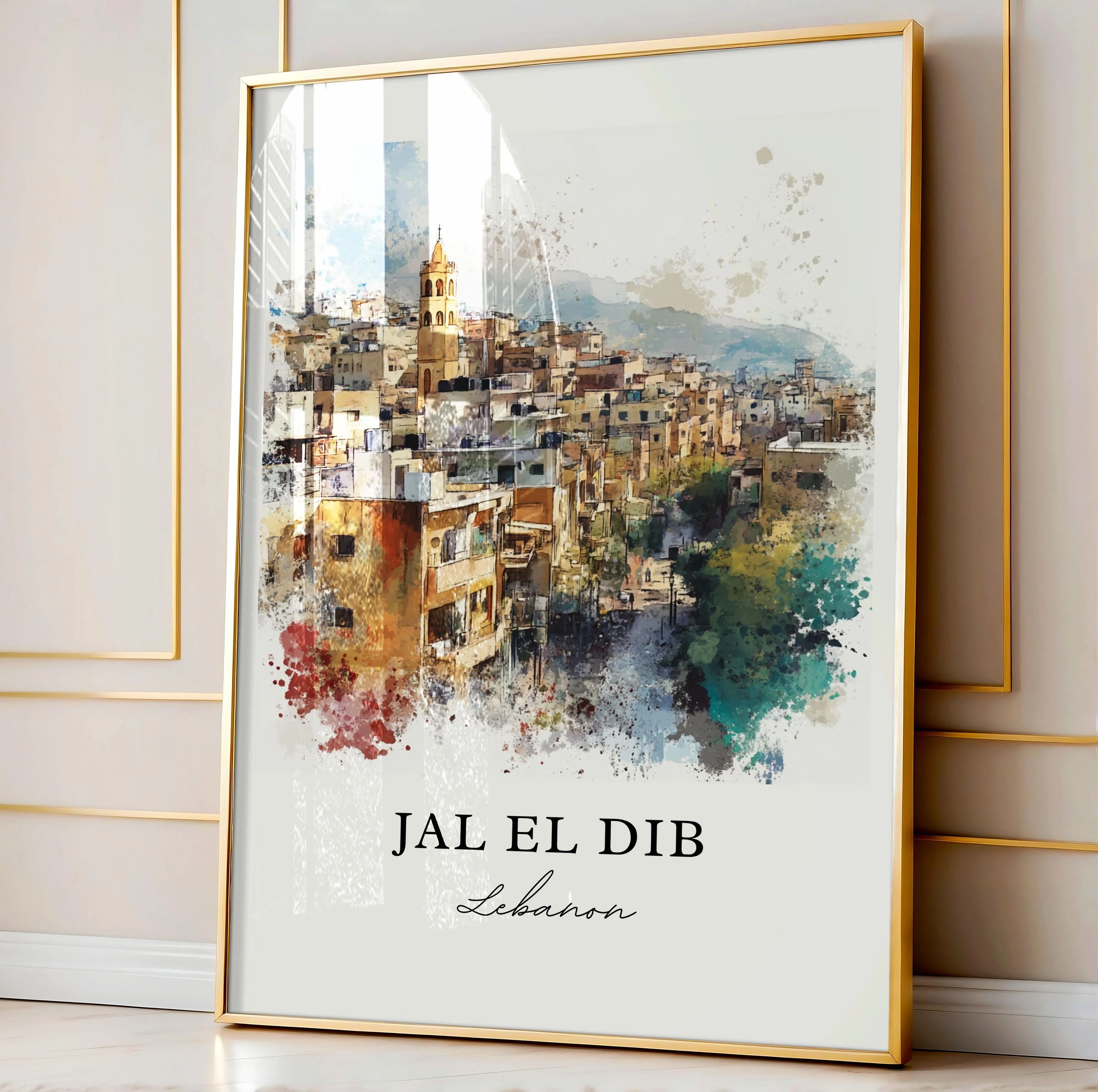 Jal El Dib, Lebanon – Watercolor Art Print - Image 6