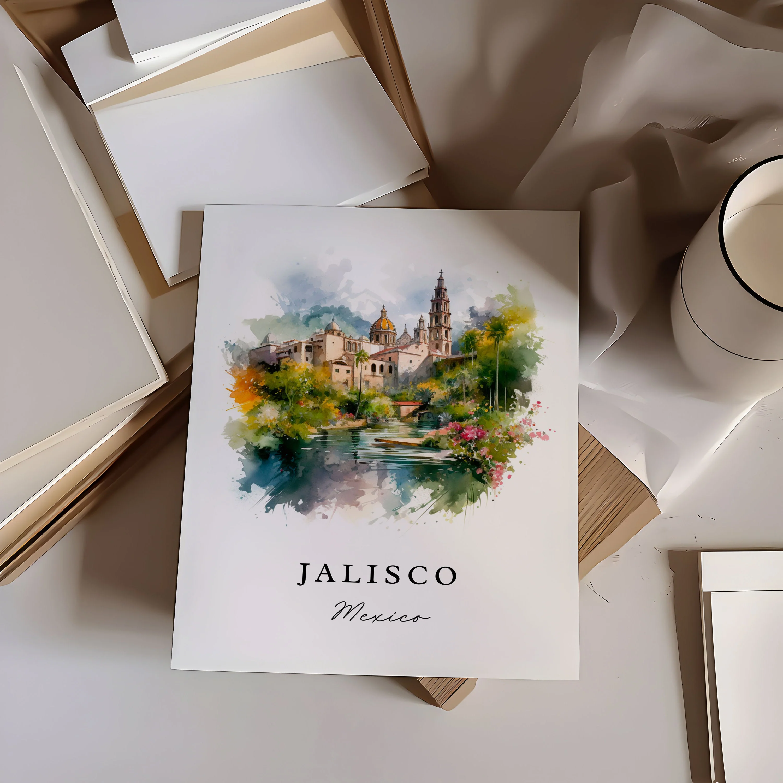 Jalisco, Mexico – Watercolor Art Print - Image 2