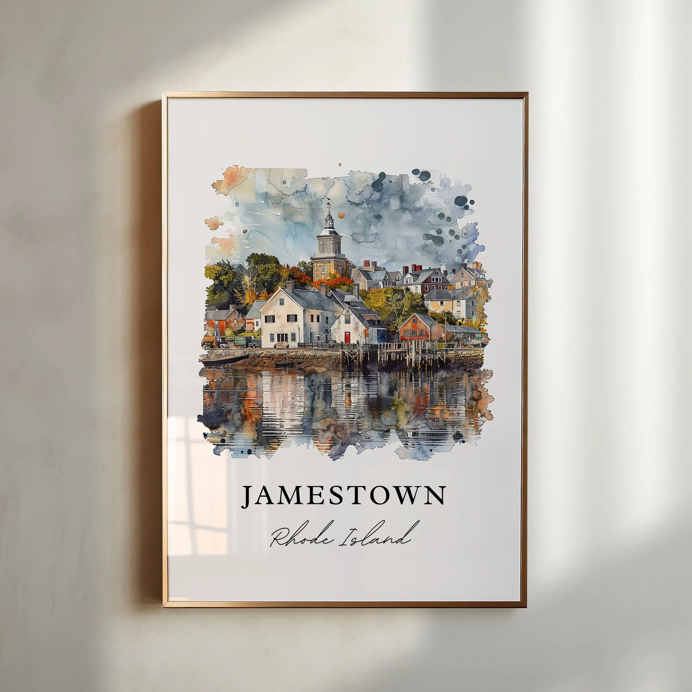 Jamestown, Rhode Island, Rhode Island – Watercolor Art Print