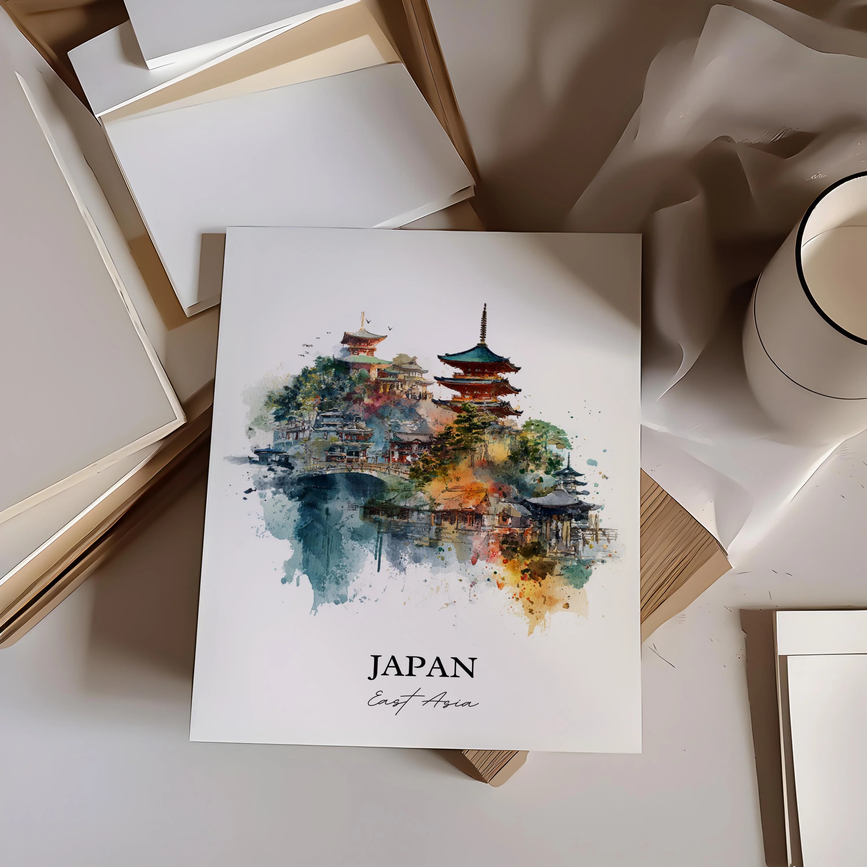 Japan, Japan – Watercolor Art Print - Image 5