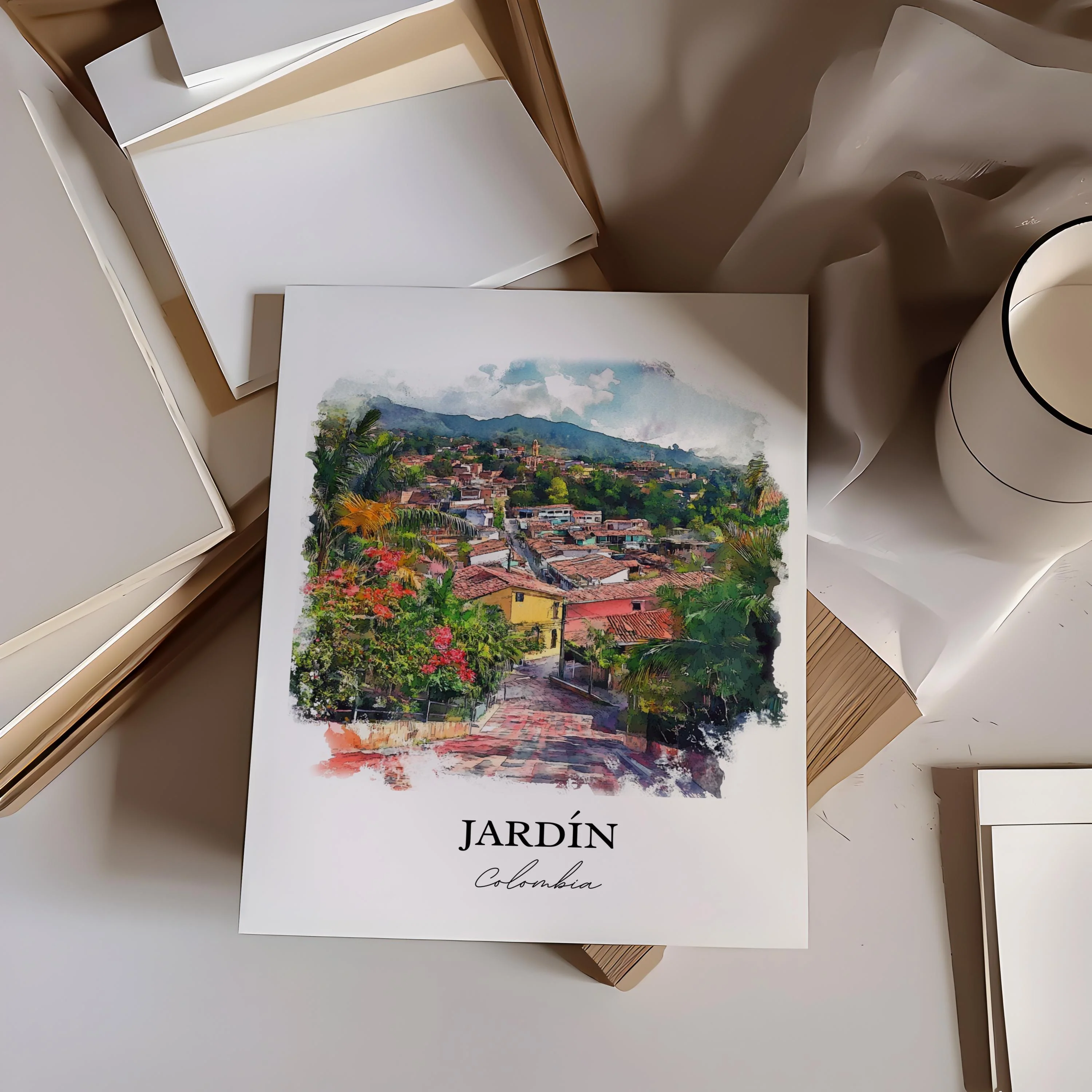 Jardín, Colombia – Watercolor Art Print - Image 5