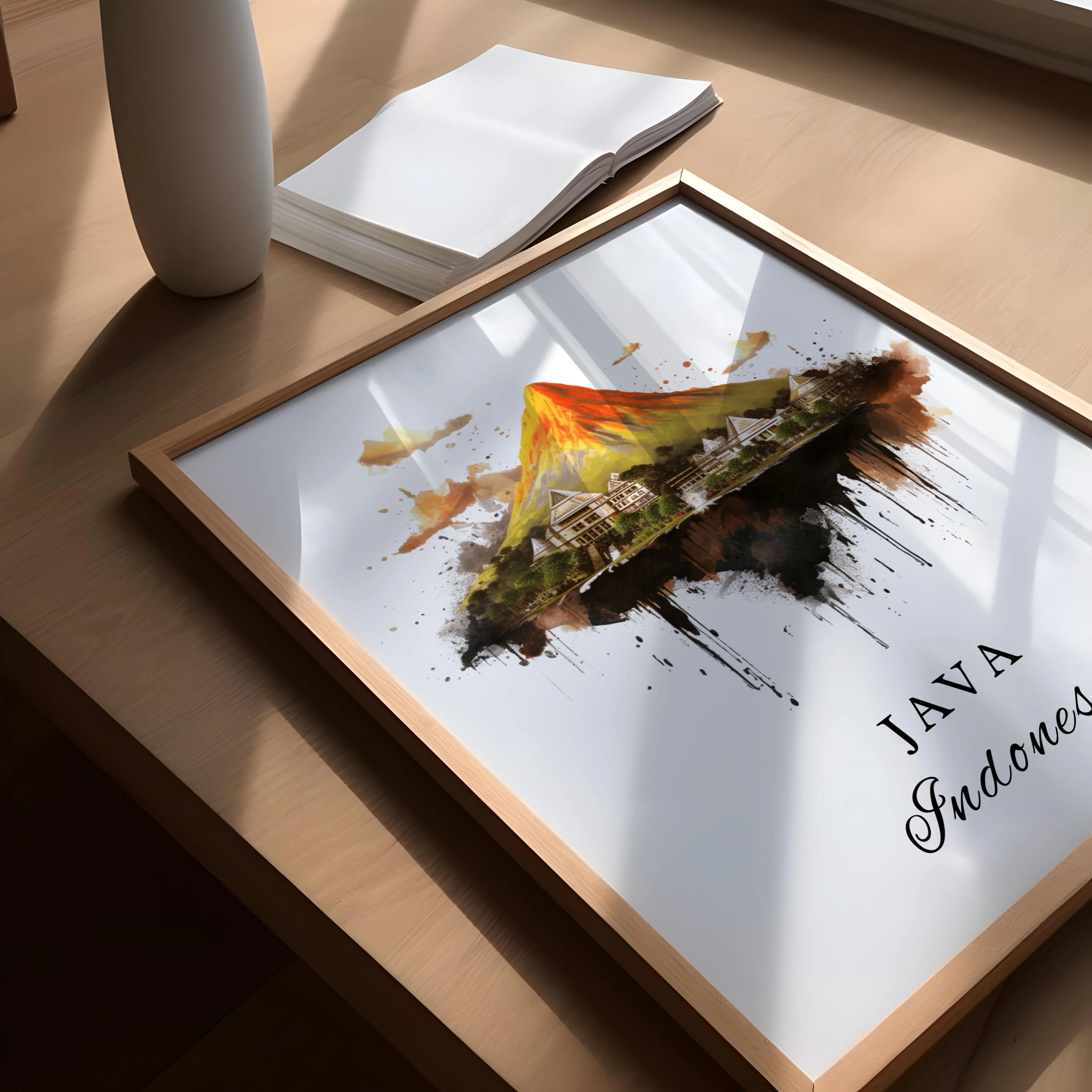 Java, Indonesia – Watercolor Art Print - Image 3