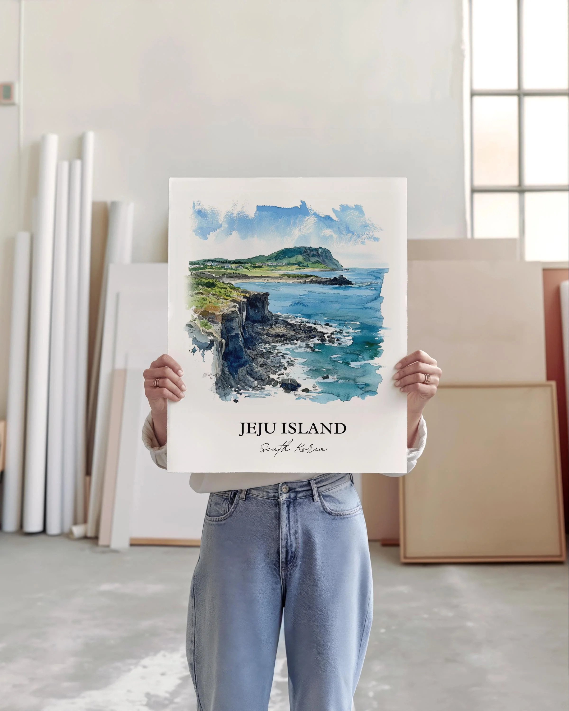 Jeju Island, South Korea – Watercolor Art Print - Image 5
