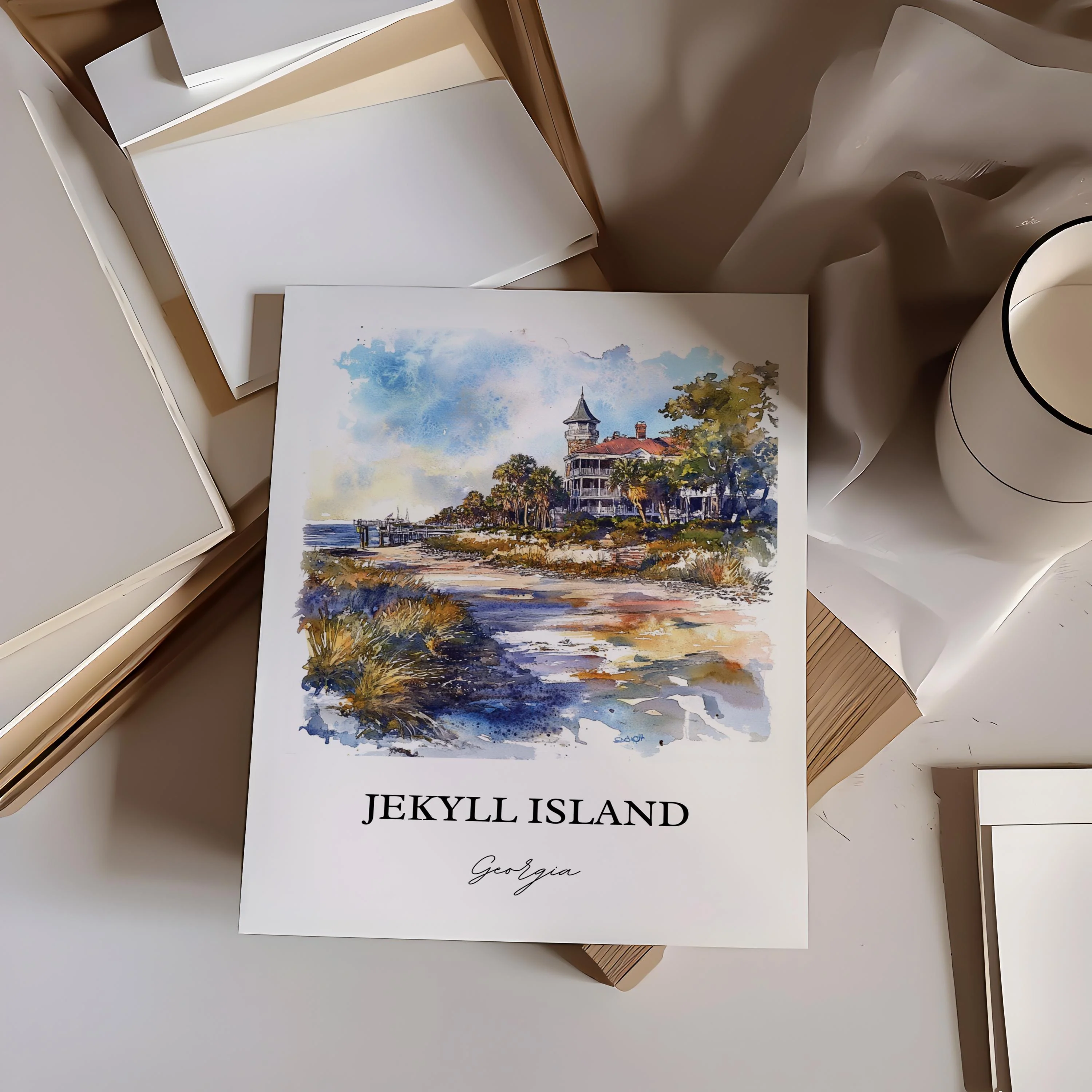 Jekyll Island, Georgia – Watercolor Art Print - Image 5