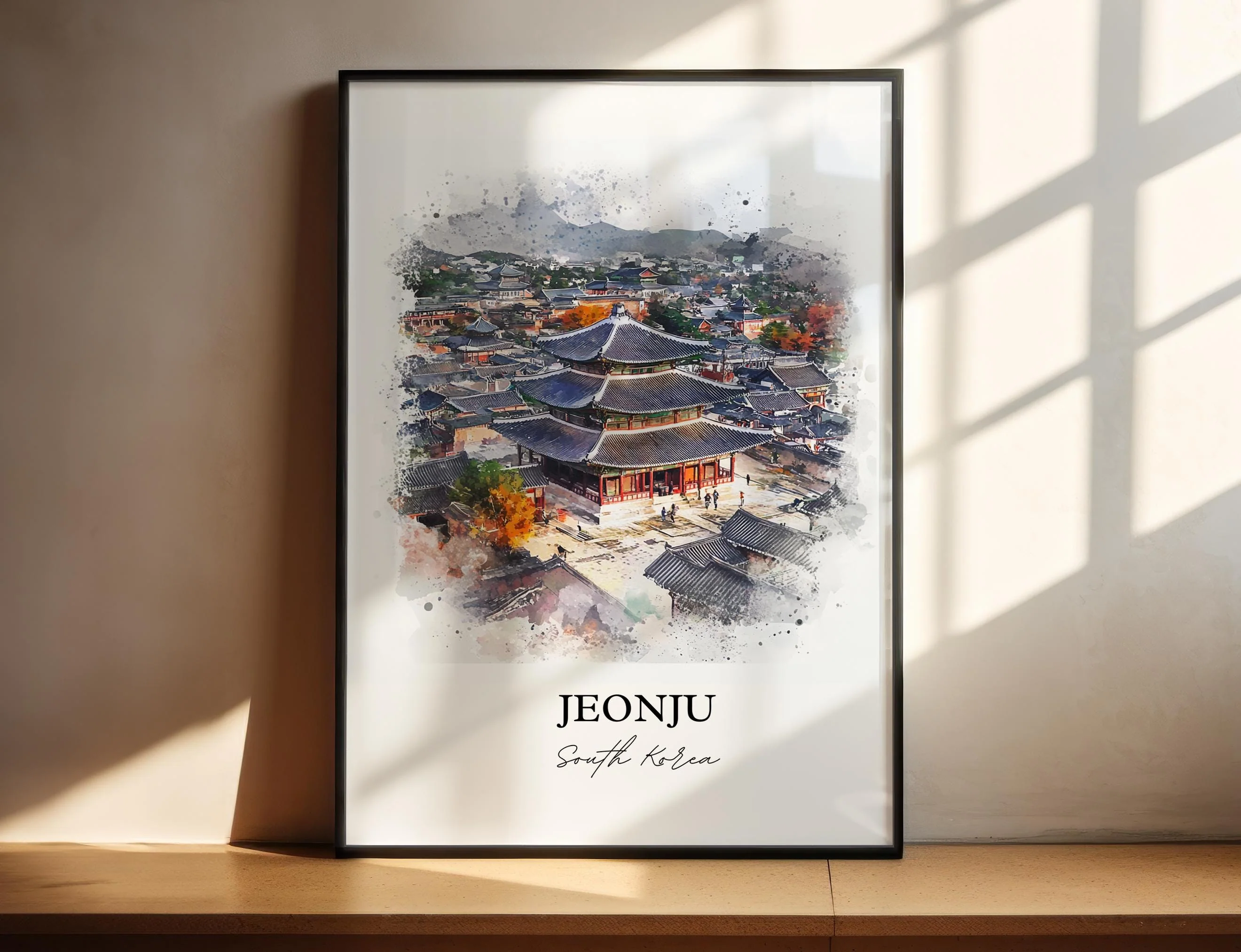 Jeonju-si, South Korea – Watercolor Art Print