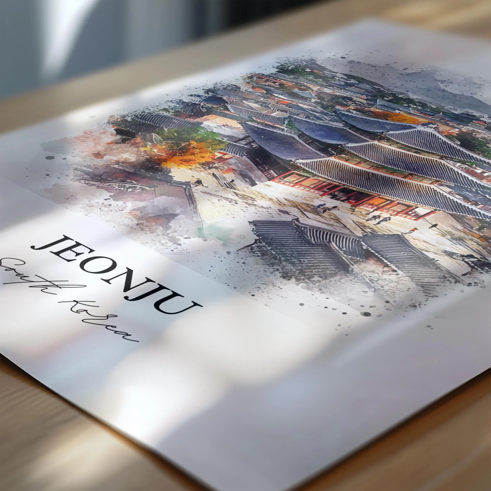 Jeonju-si, South Korea – Watercolor Art Print - Image 2