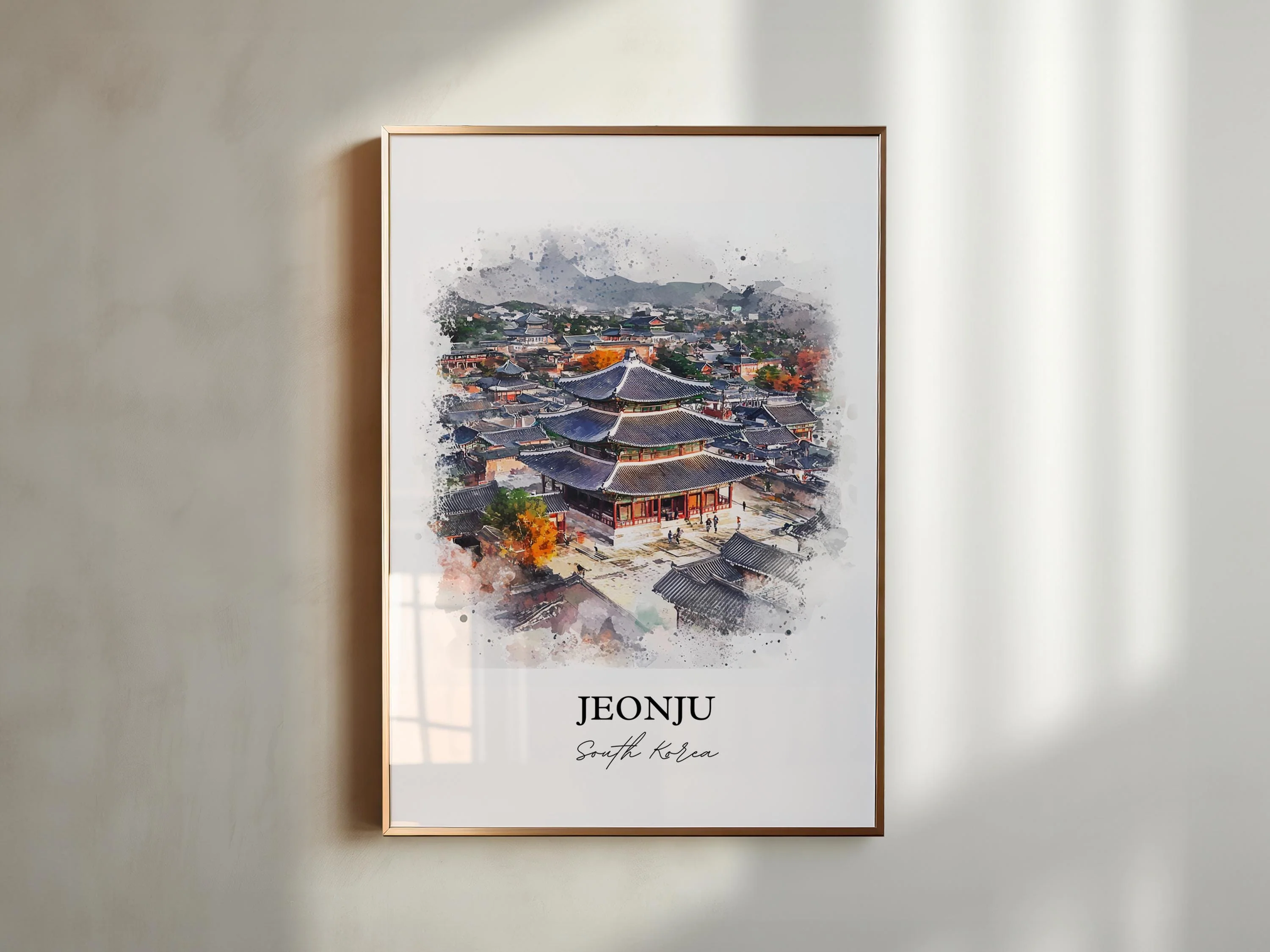 Jeonju-si, South Korea – Watercolor Art Print - Image 3