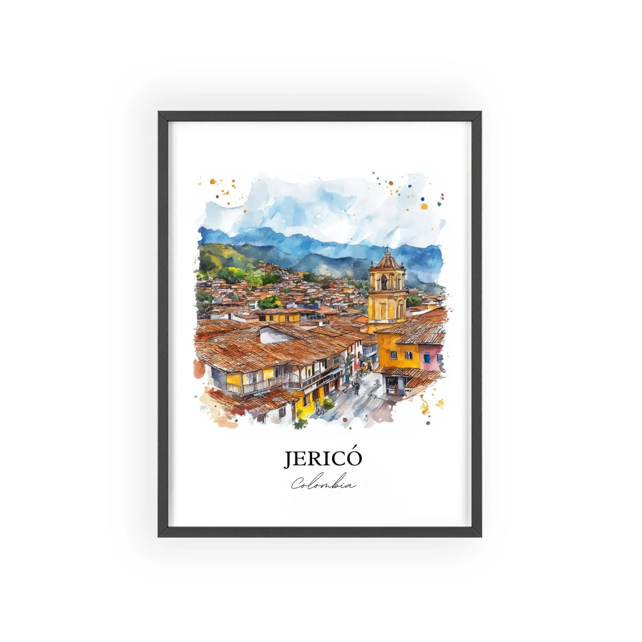 Jericó, Colombia – Watercolor Art Print - Image 7