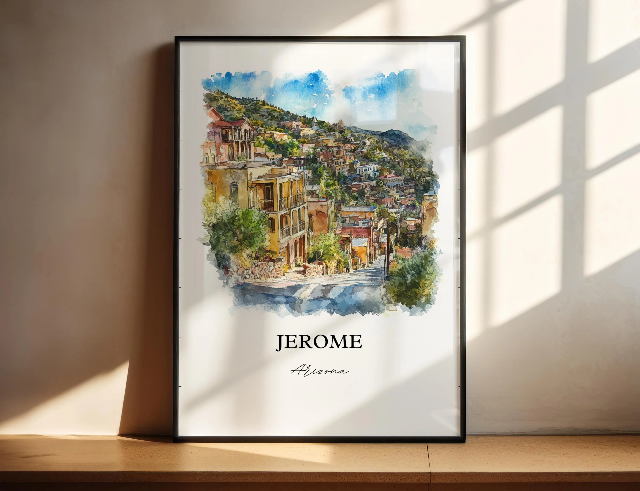 Jerome, Arizona, USA – Watercolor Art Print