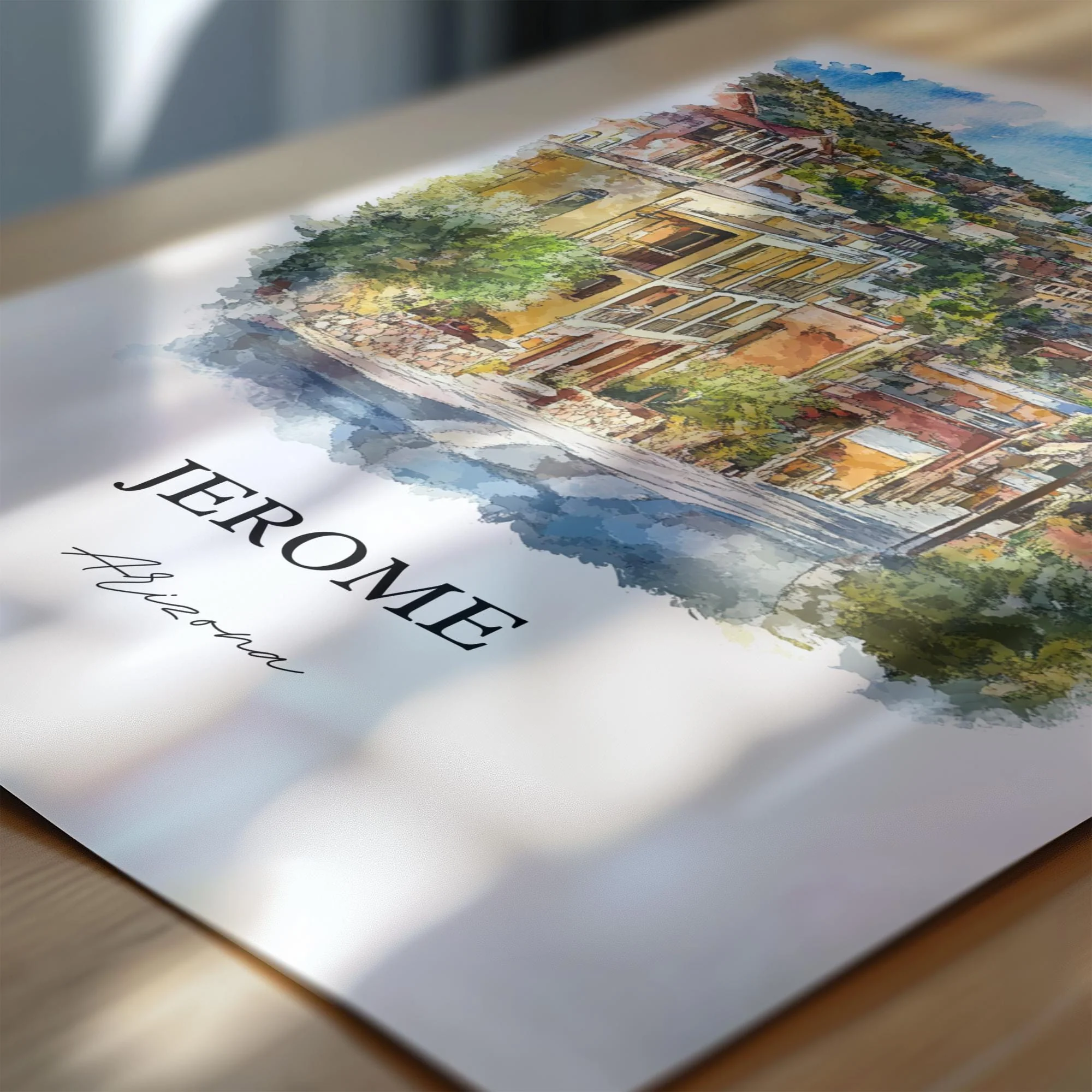 Jerome, Arizona, USA – Watercolor Art Print - Image 2