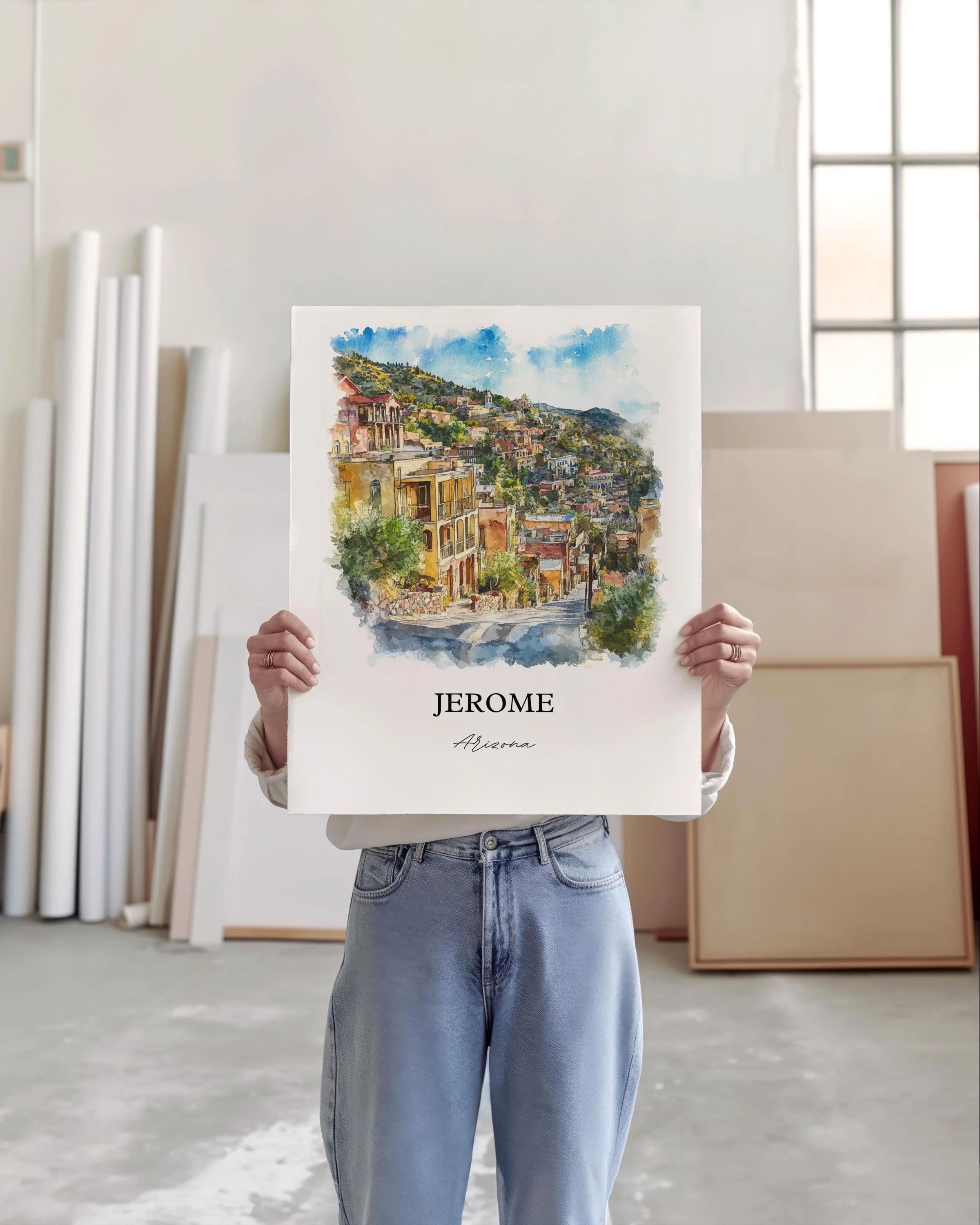 Jerome, Arizona, USA – Watercolor Art Print - Image 4