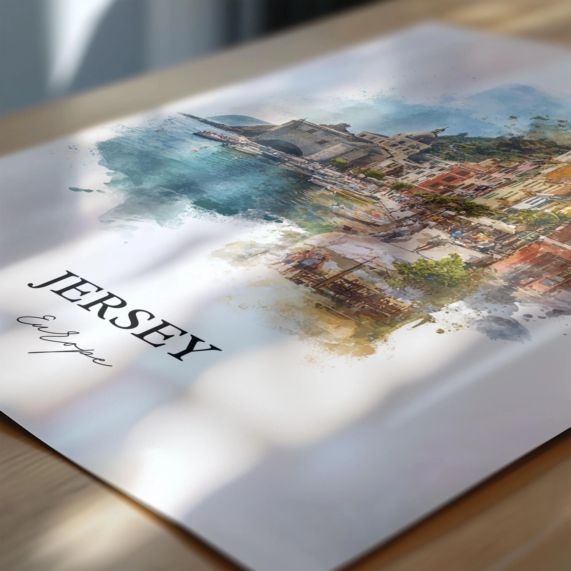 Jersey, Channel Islands – Watercolor Art Print - Image 2
