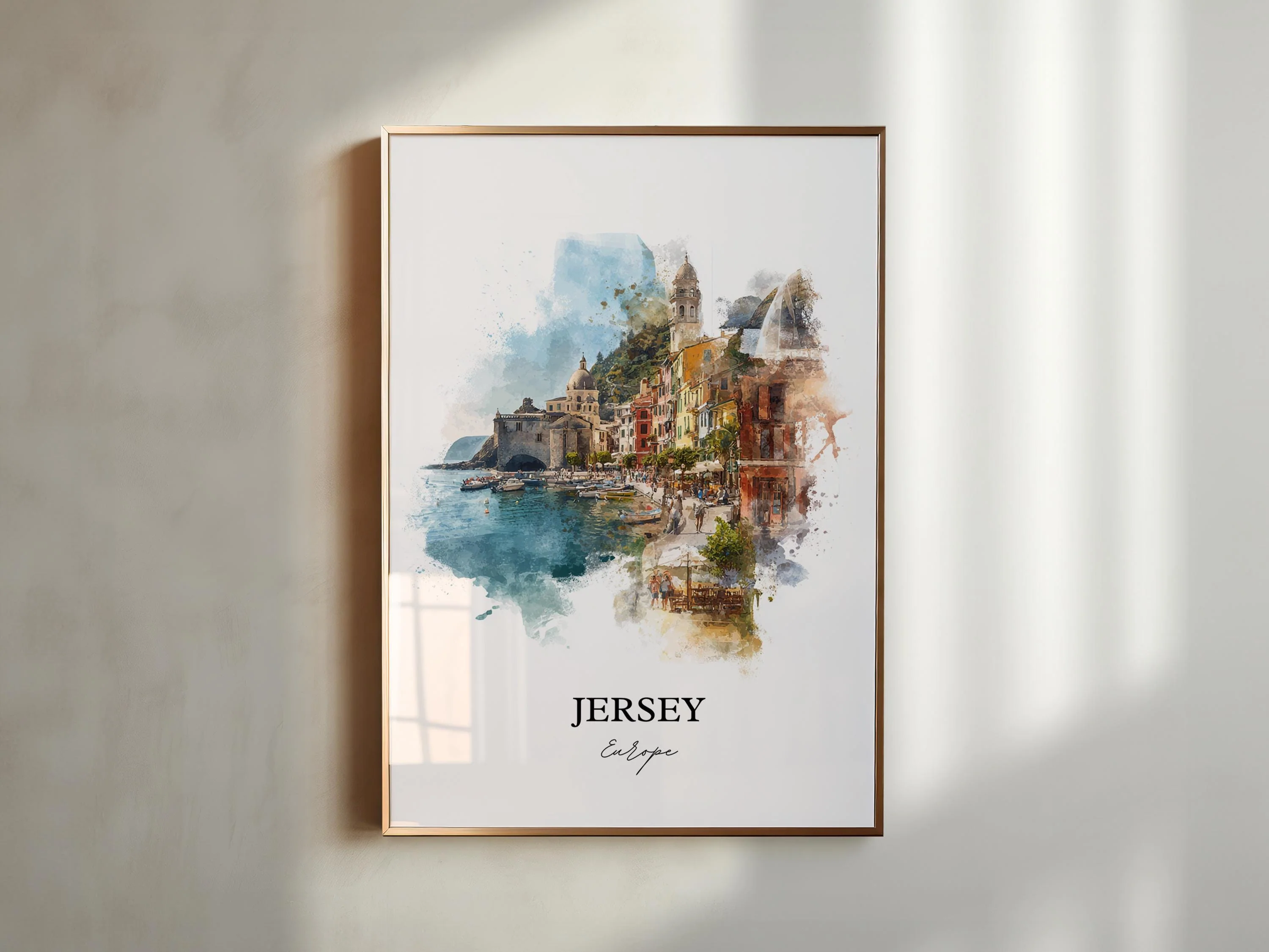 Jersey, Channel Islands – Watercolor Art Print - Image 3