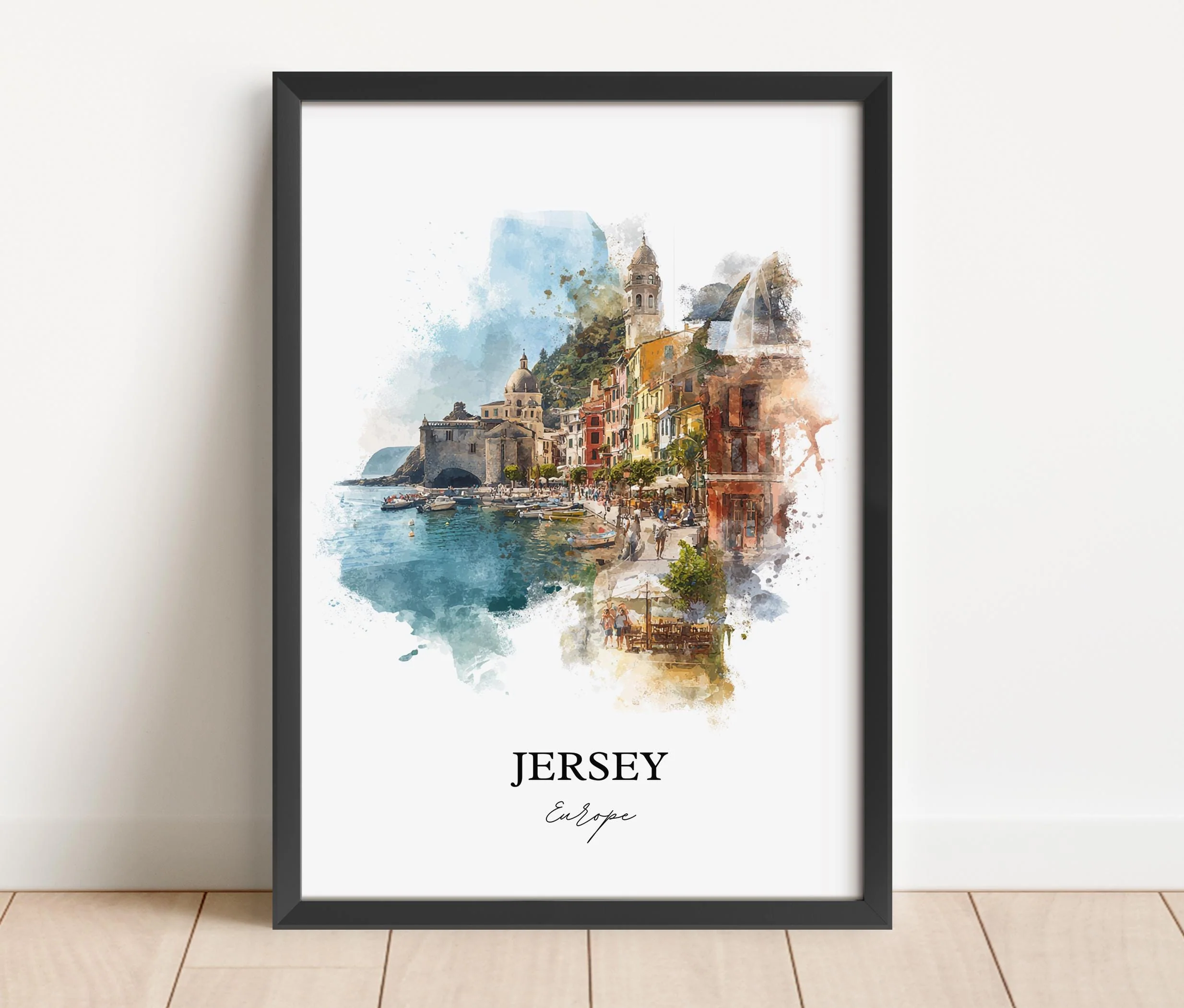 Jersey, Channel Islands – Watercolor Art Print - Image 4