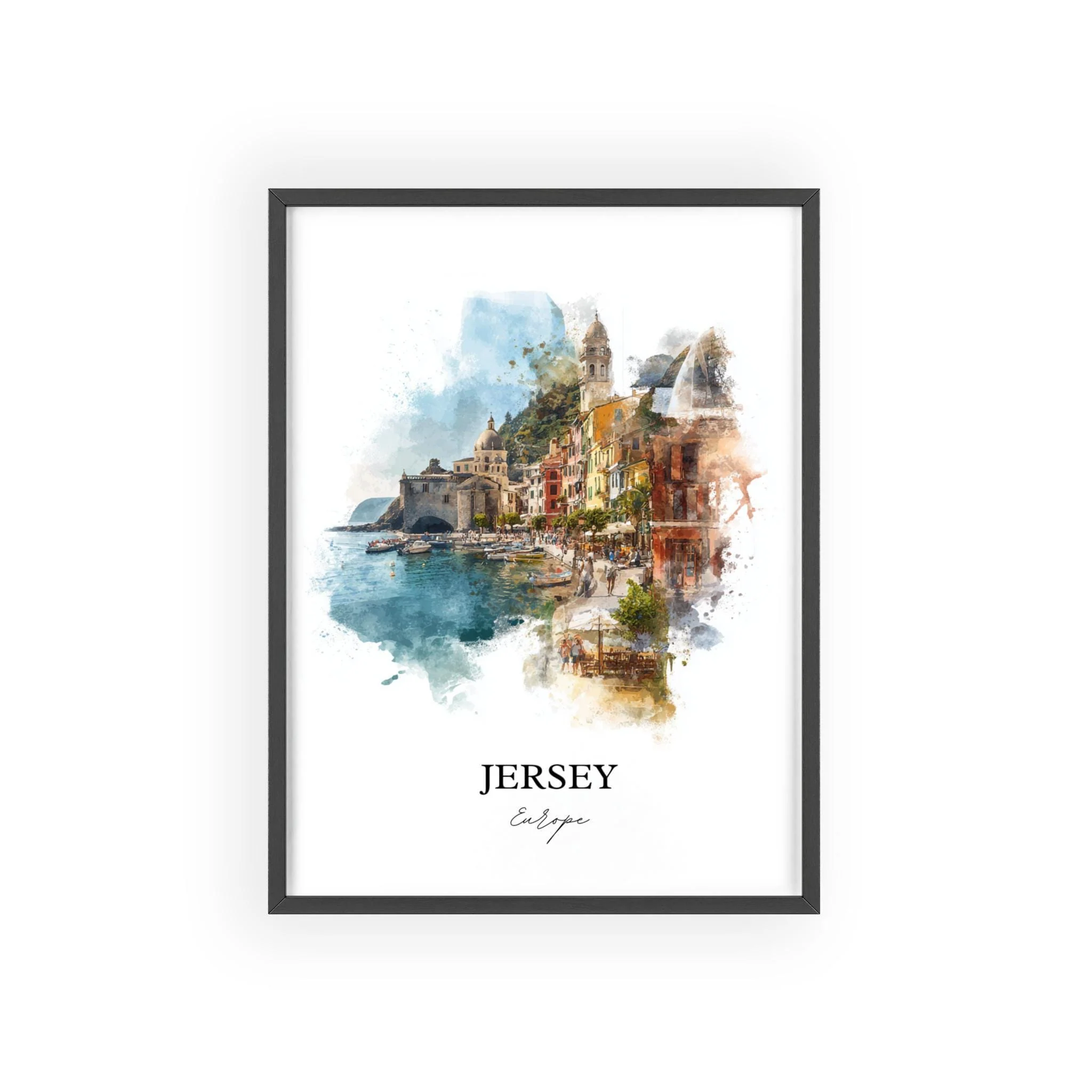 Jersey, Channel Islands – Watercolor Art Print - Image 7