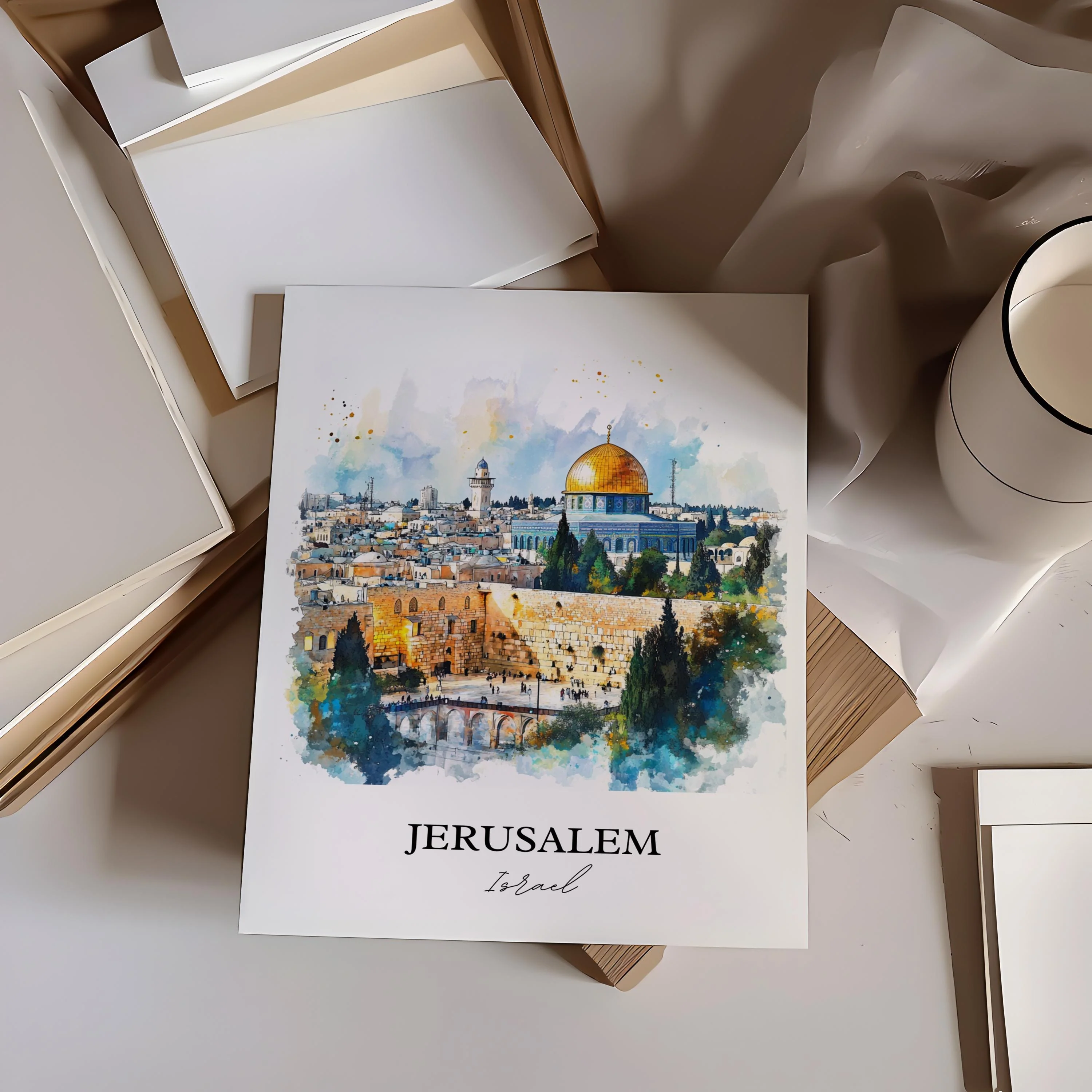 Jerusalem, Israel – Watercolor Art Print - Image 5