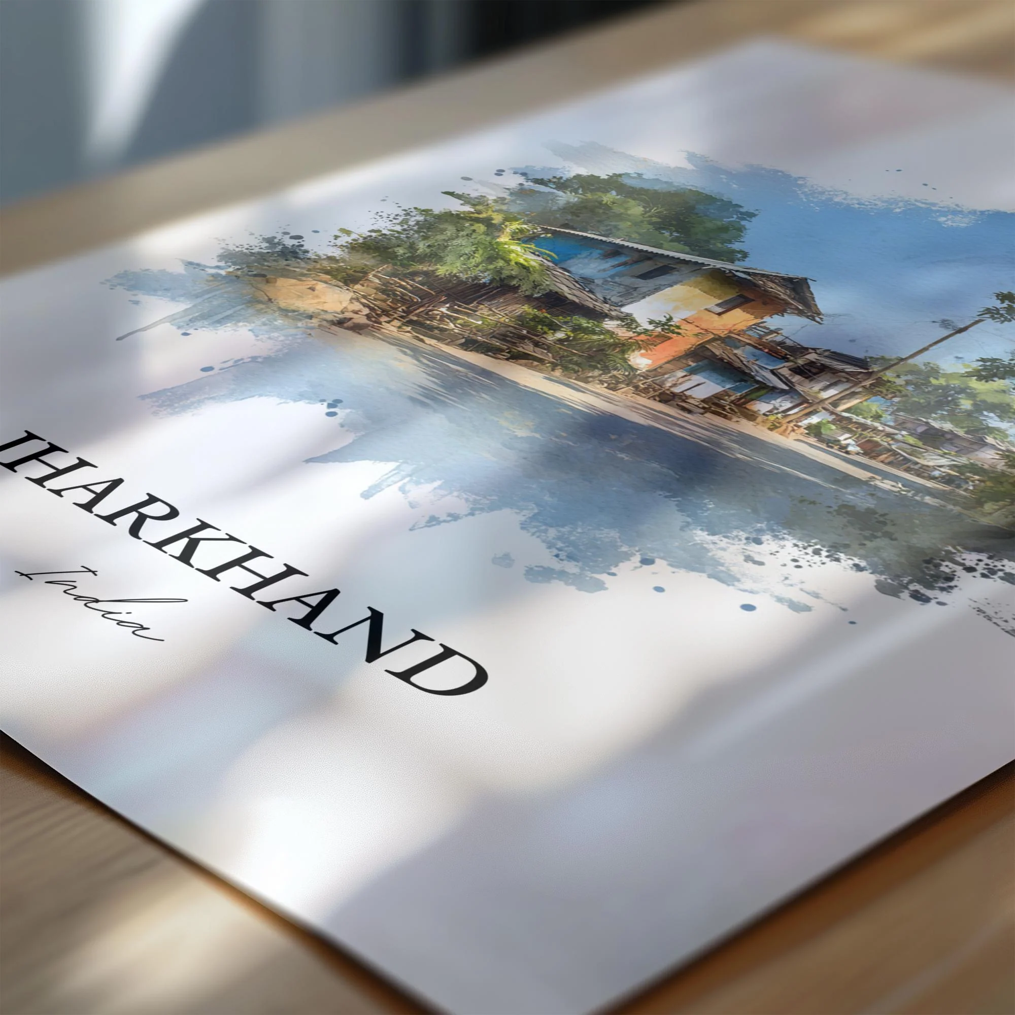 Jharkhand, India – Watercolor Art Print - Image 2