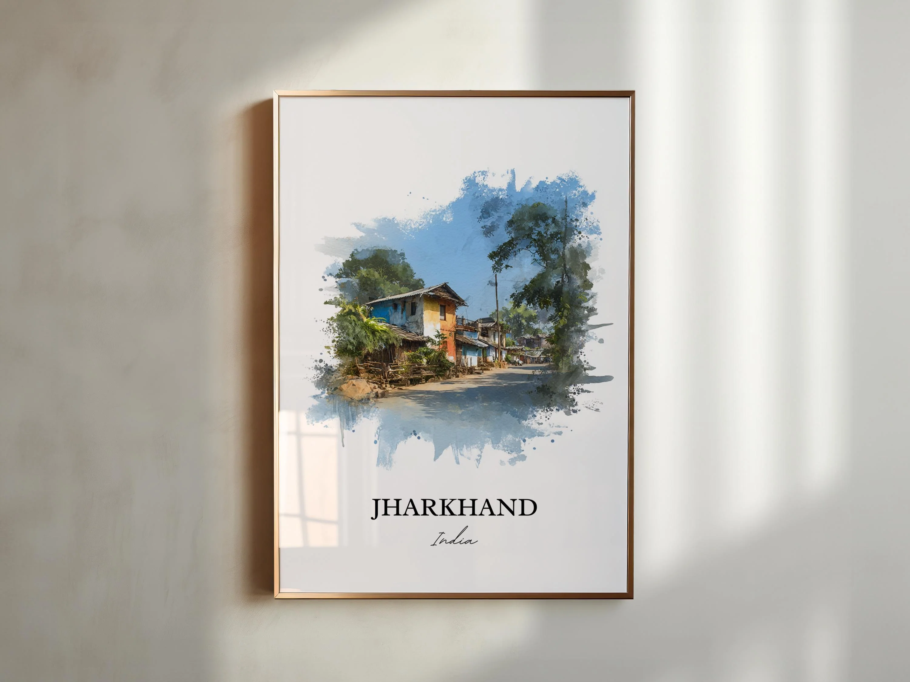 Jharkhand, India – Watercolor Art Print - Image 3