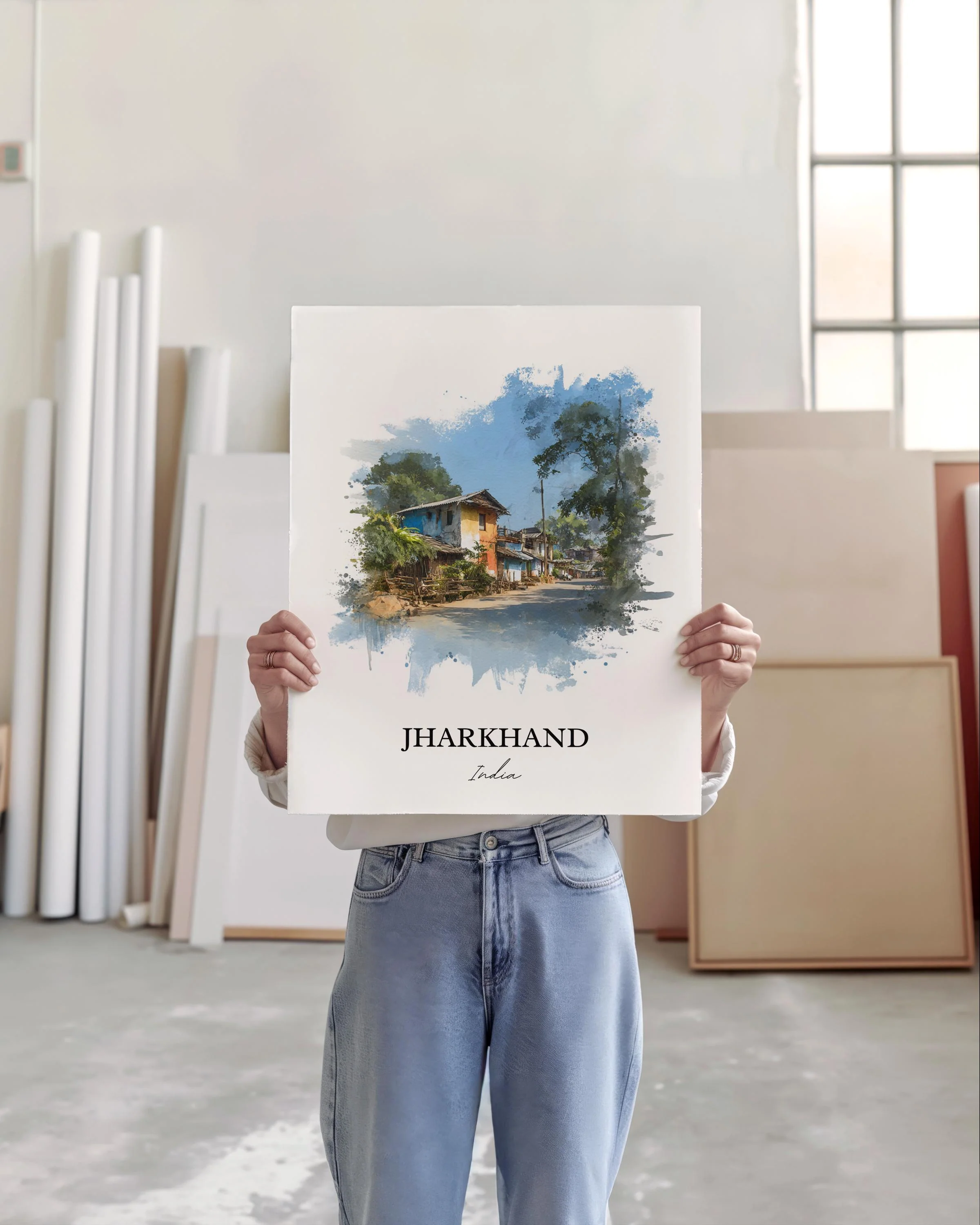 Jharkhand, India – Watercolor Art Print - Image 4