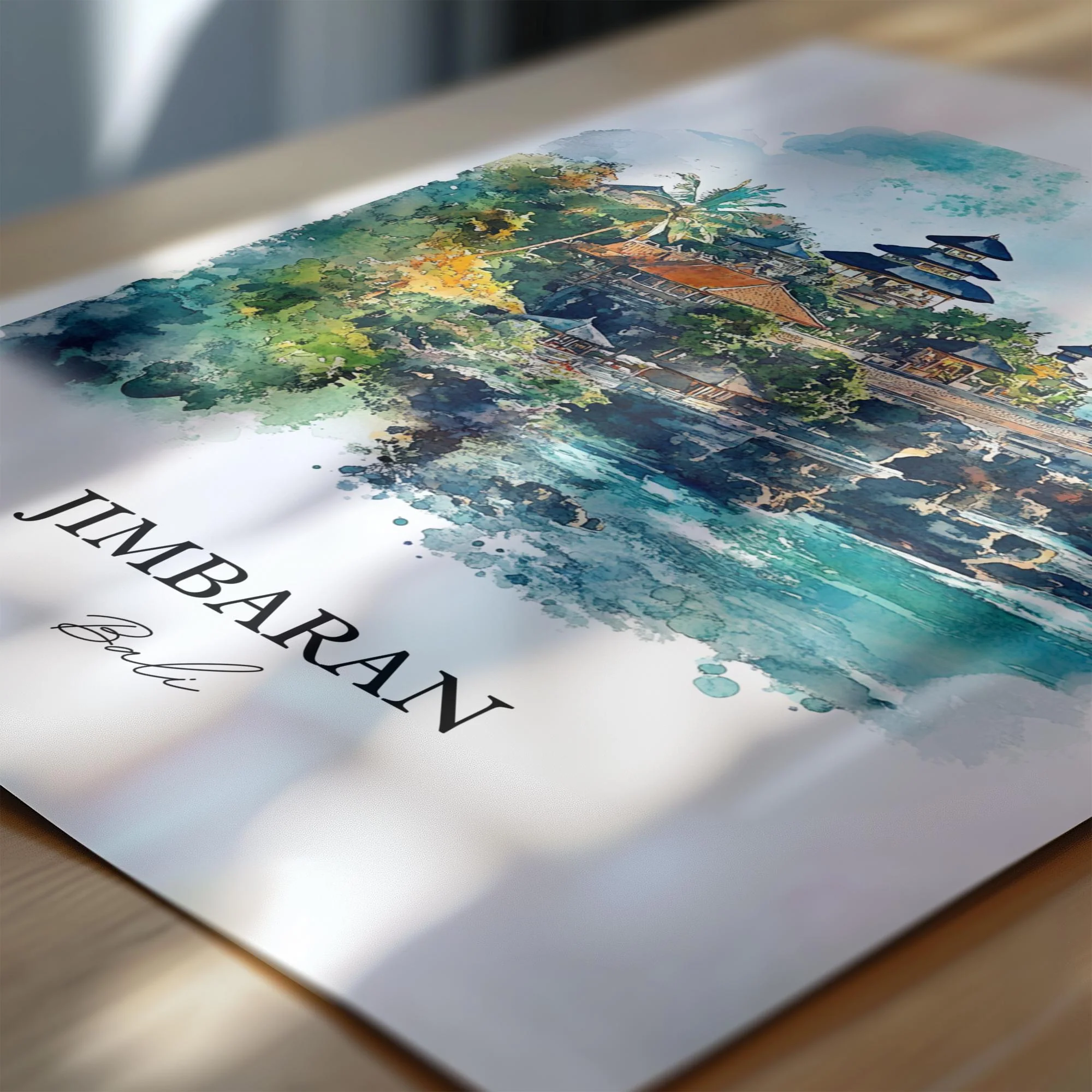 Jimbaran, Bali – Watercolor Art Print - Image 2