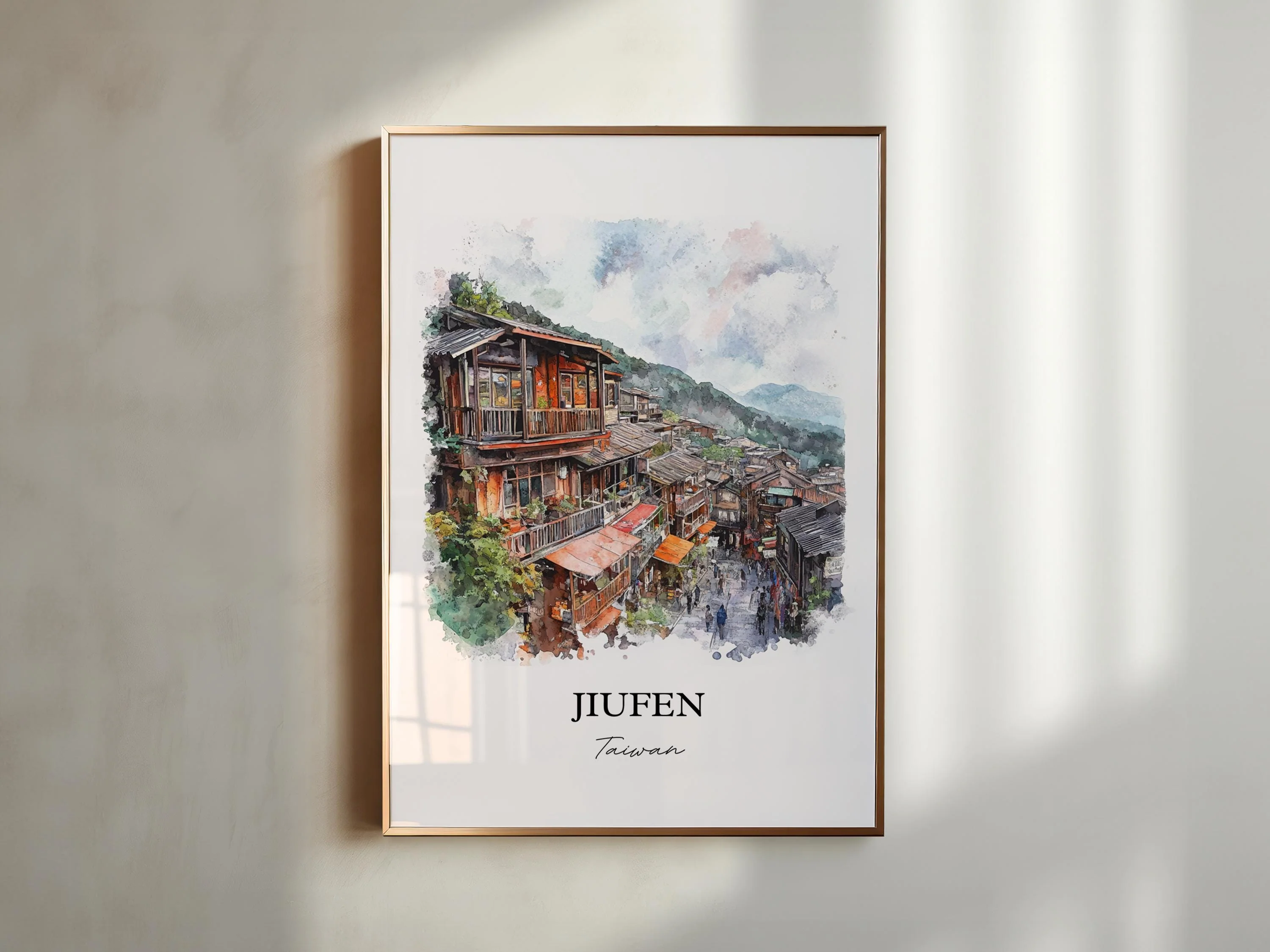 Jiufen, Taiwan – Watercolor Art Print - Image 4