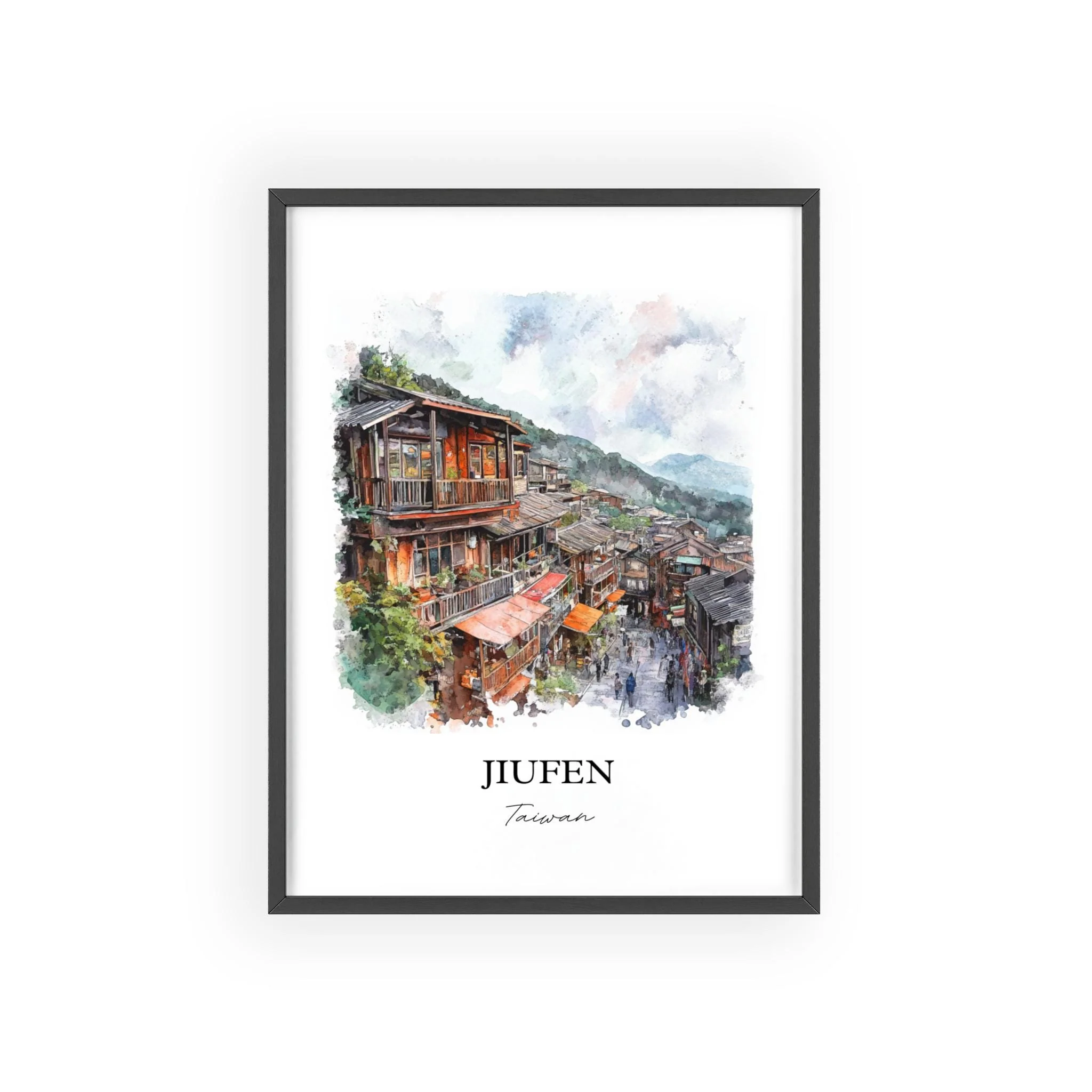Jiufen, Taiwan – Watercolor Art Print - Image 7