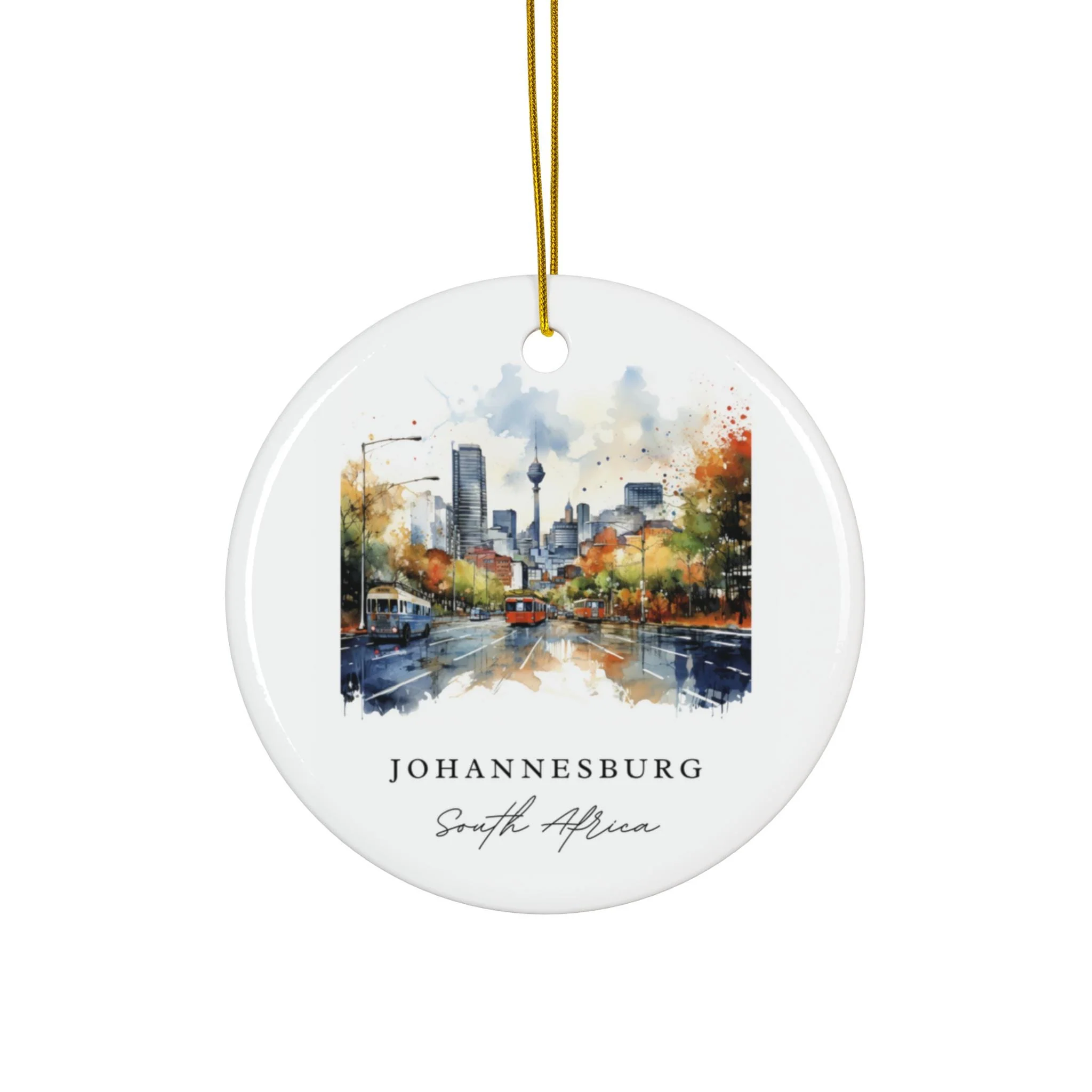 Johannesburg Ornament: Unique Johannesburg Souvenir, Johannesburg Xmas Decor, and Authentic Johannesburg South Africa Christmas Gift