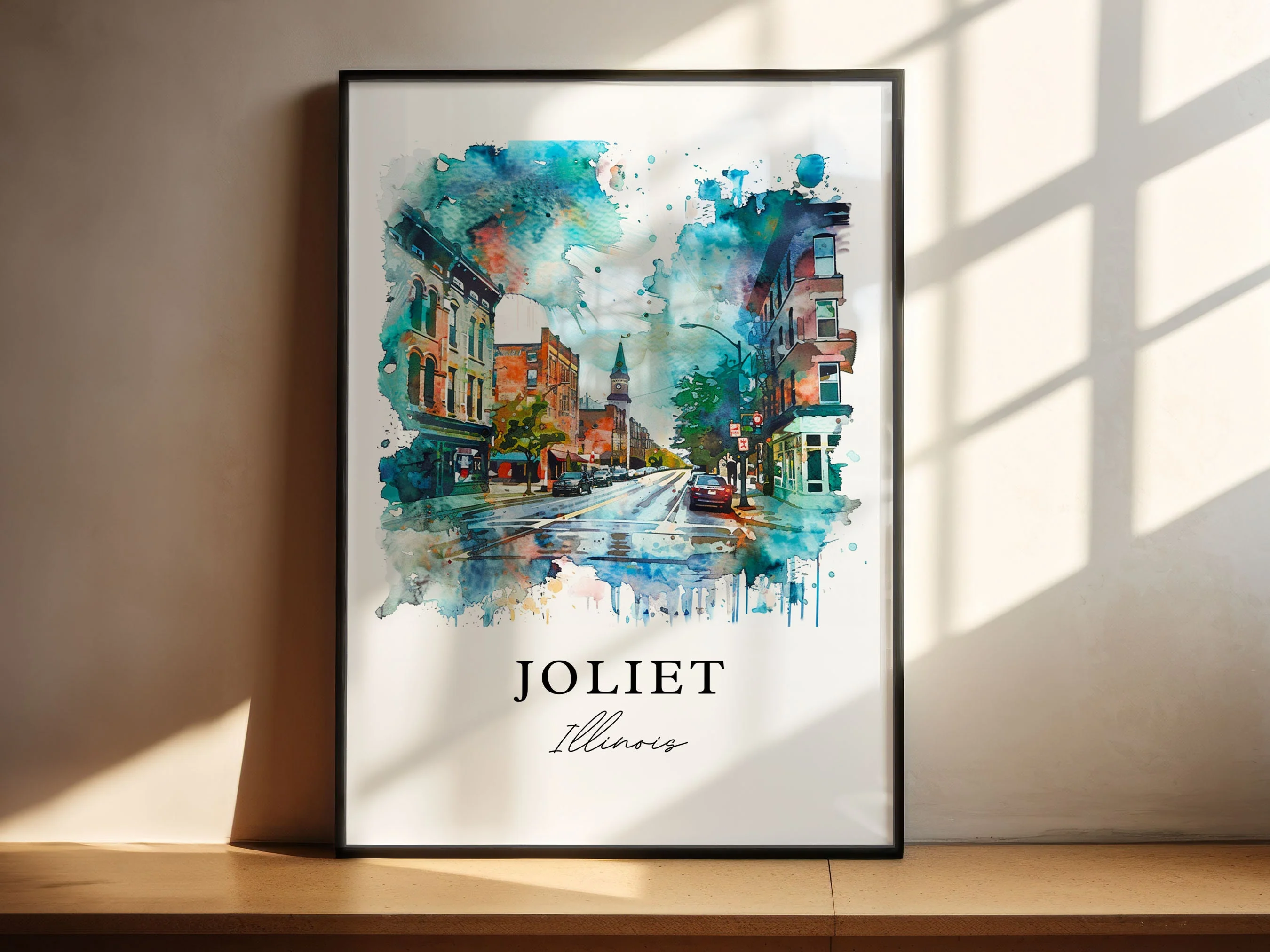 Joliet, Illinois – Watercolor Art Print - Image 4