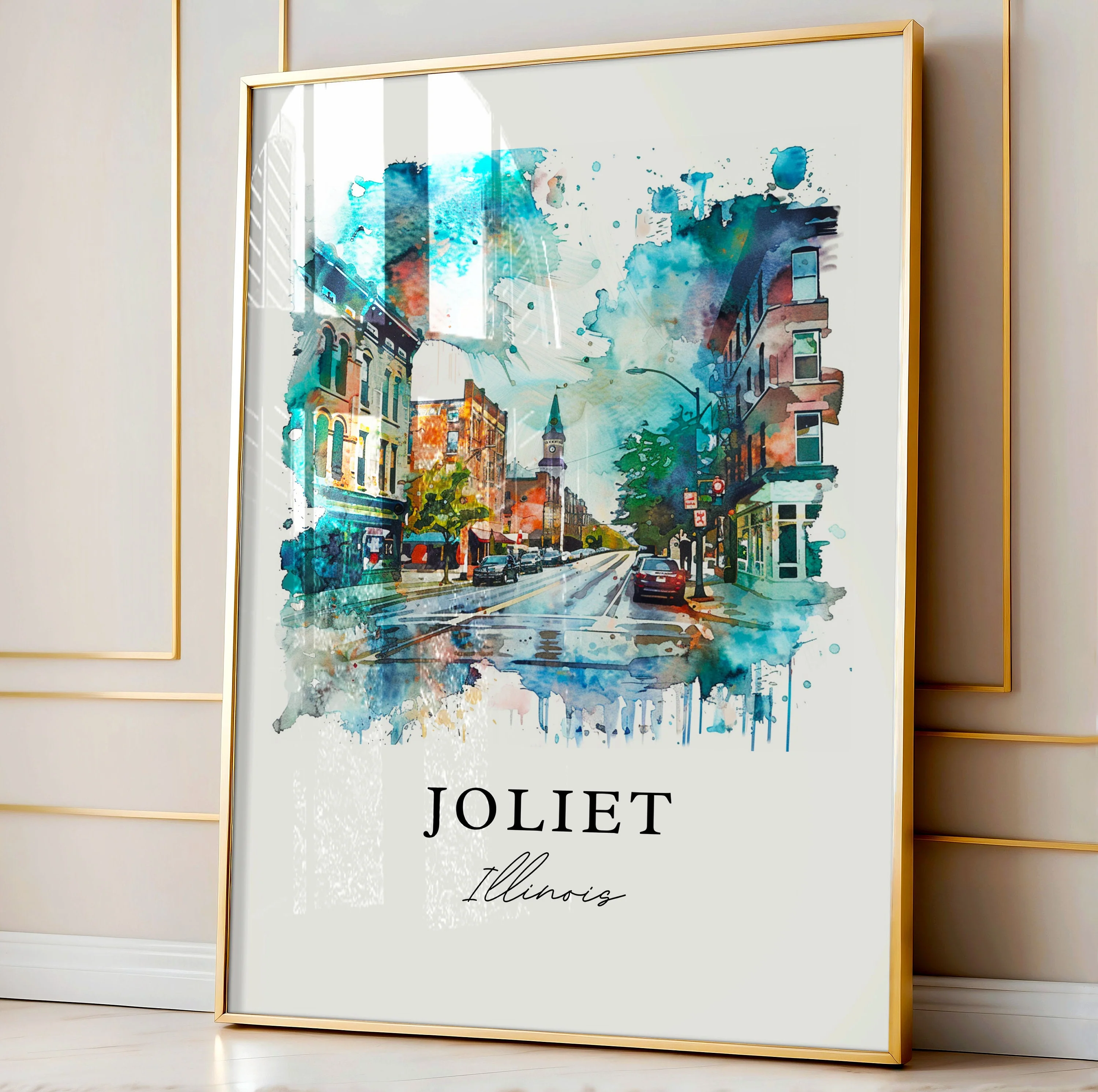 Joliet, Illinois – Watercolor Art Print - Image 5