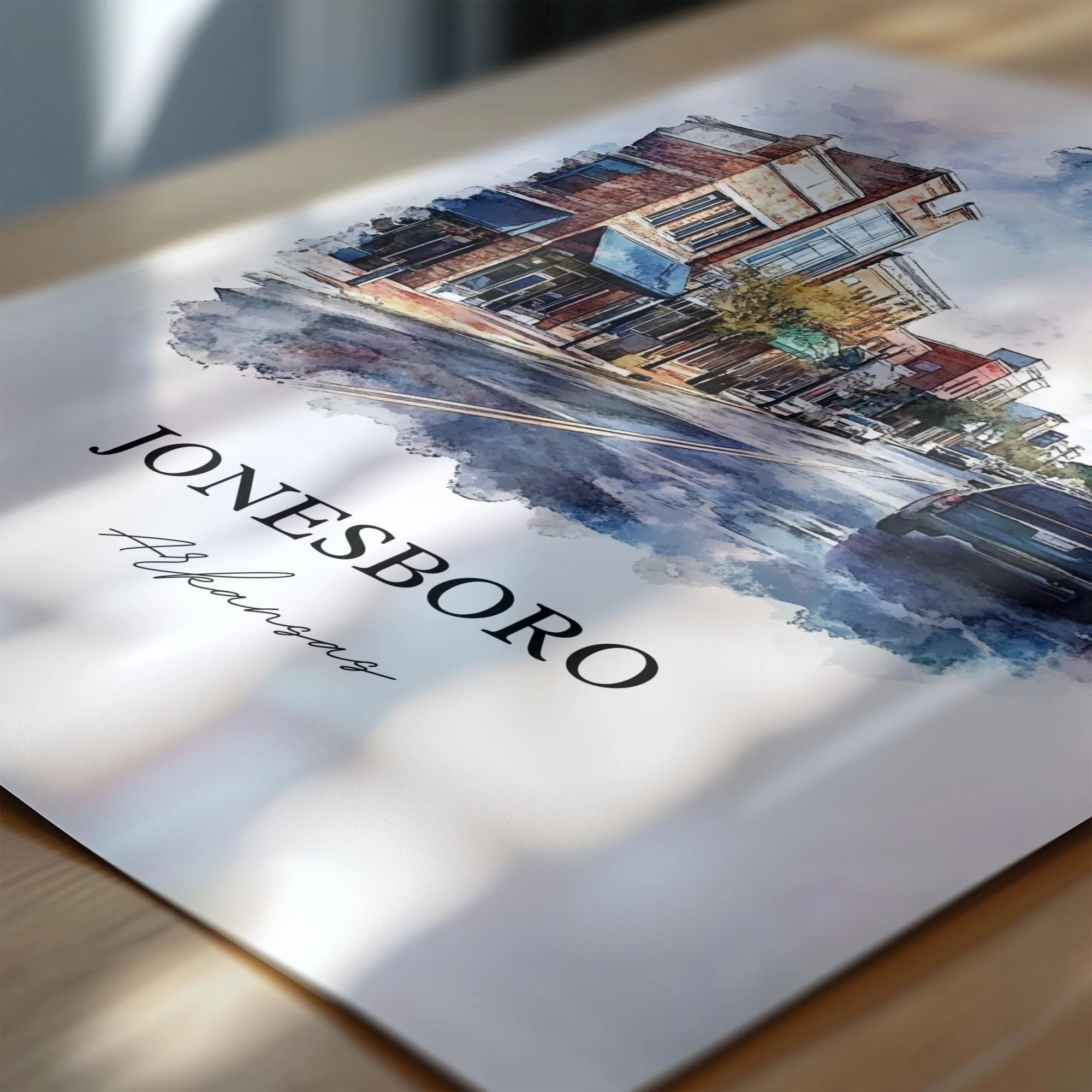 Jonesboro, Arkansas – Watercolor Art Print - Image 2