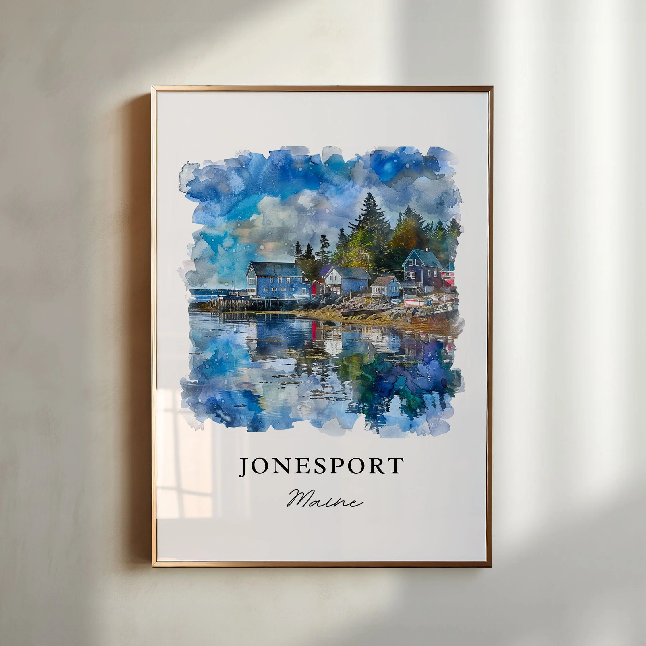 Jonesport, Maine – Watercolor Art Print Mason Bay