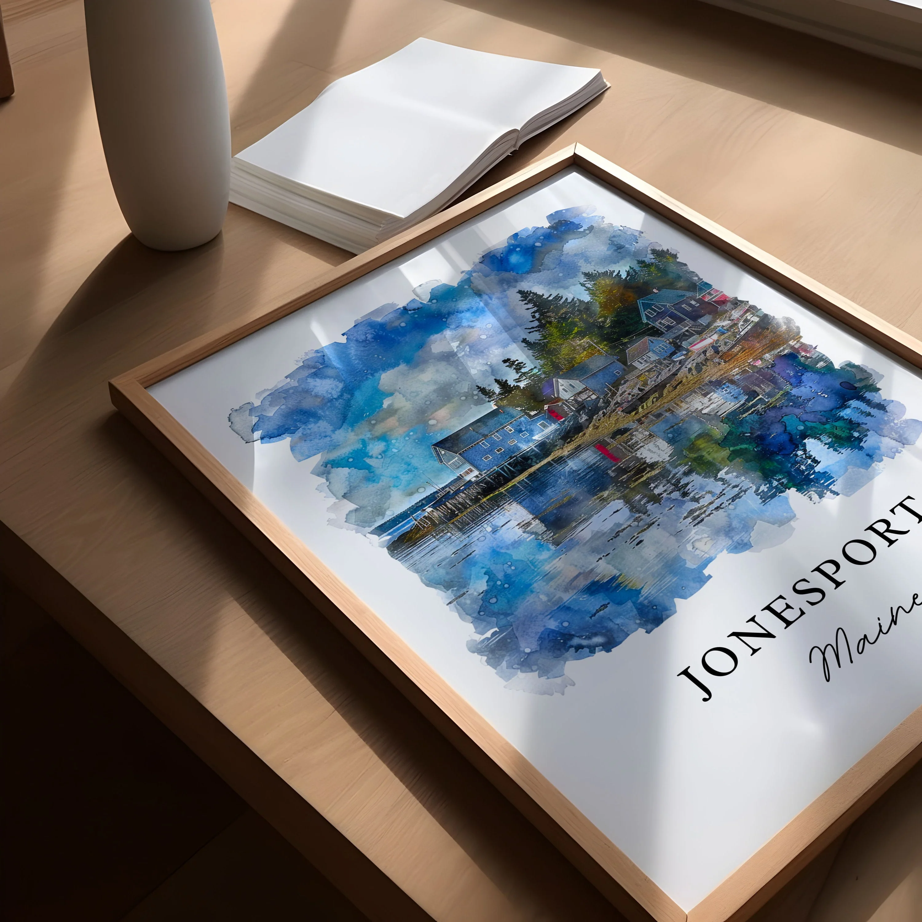 Jonesport, Maine – Watercolor Art Print Mason Bay - Image 2