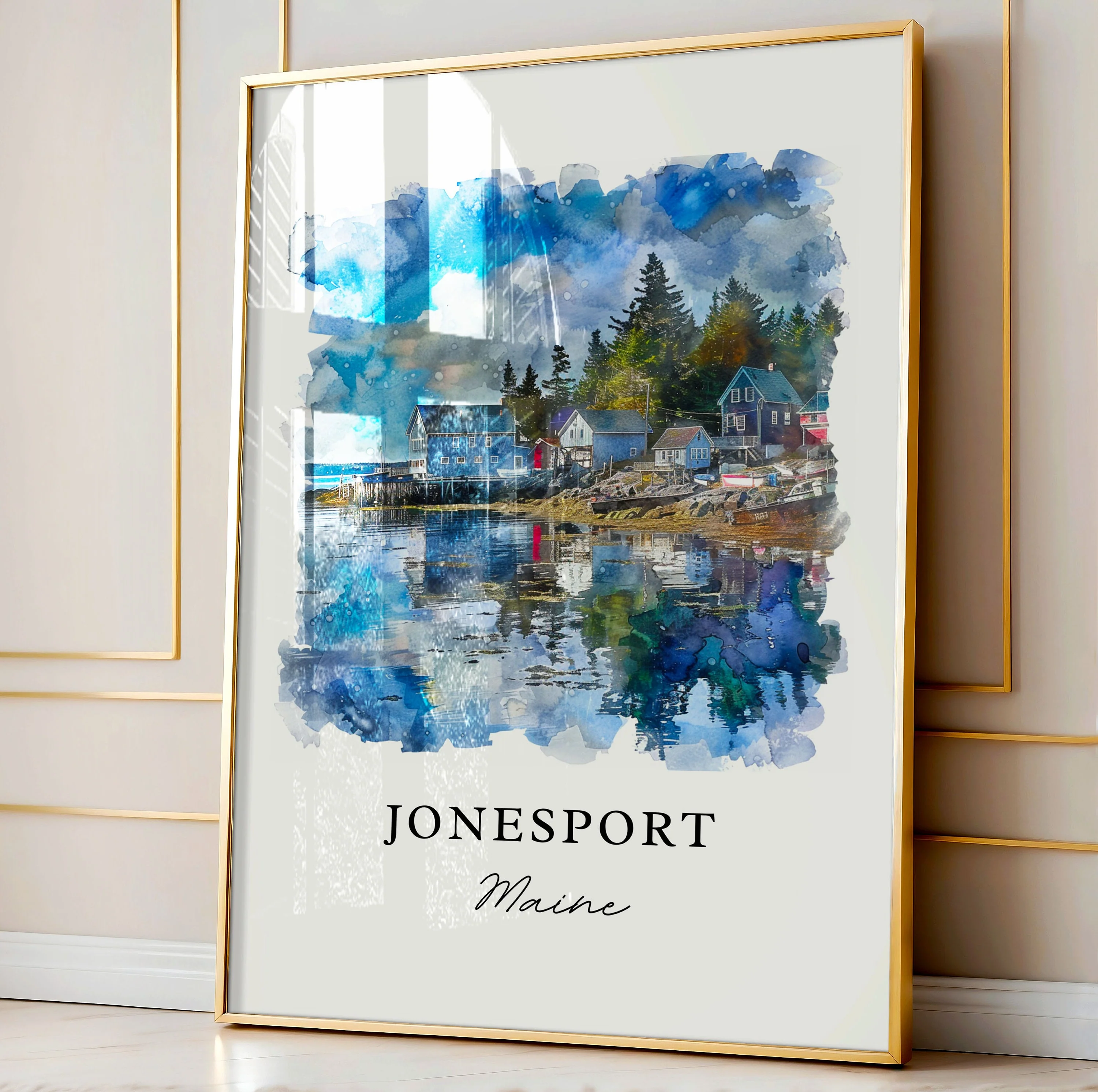 Jonesport, Maine – Watercolor Art Print Mason Bay - Image 4