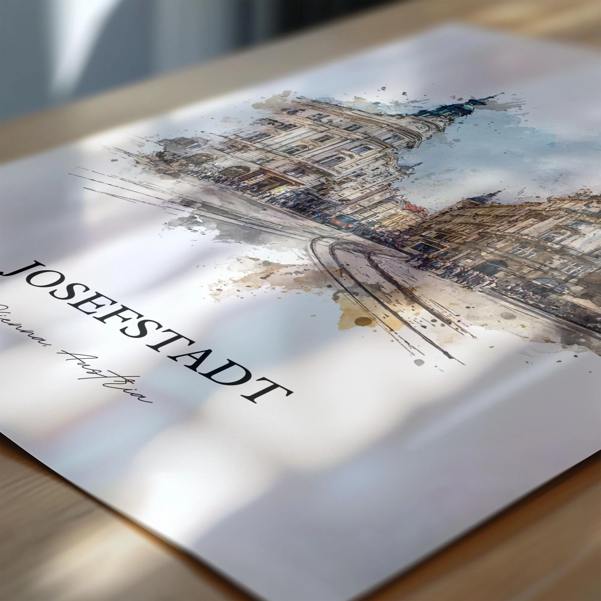 Josefstadt, Austria – Watercolor Art Print - Image 2