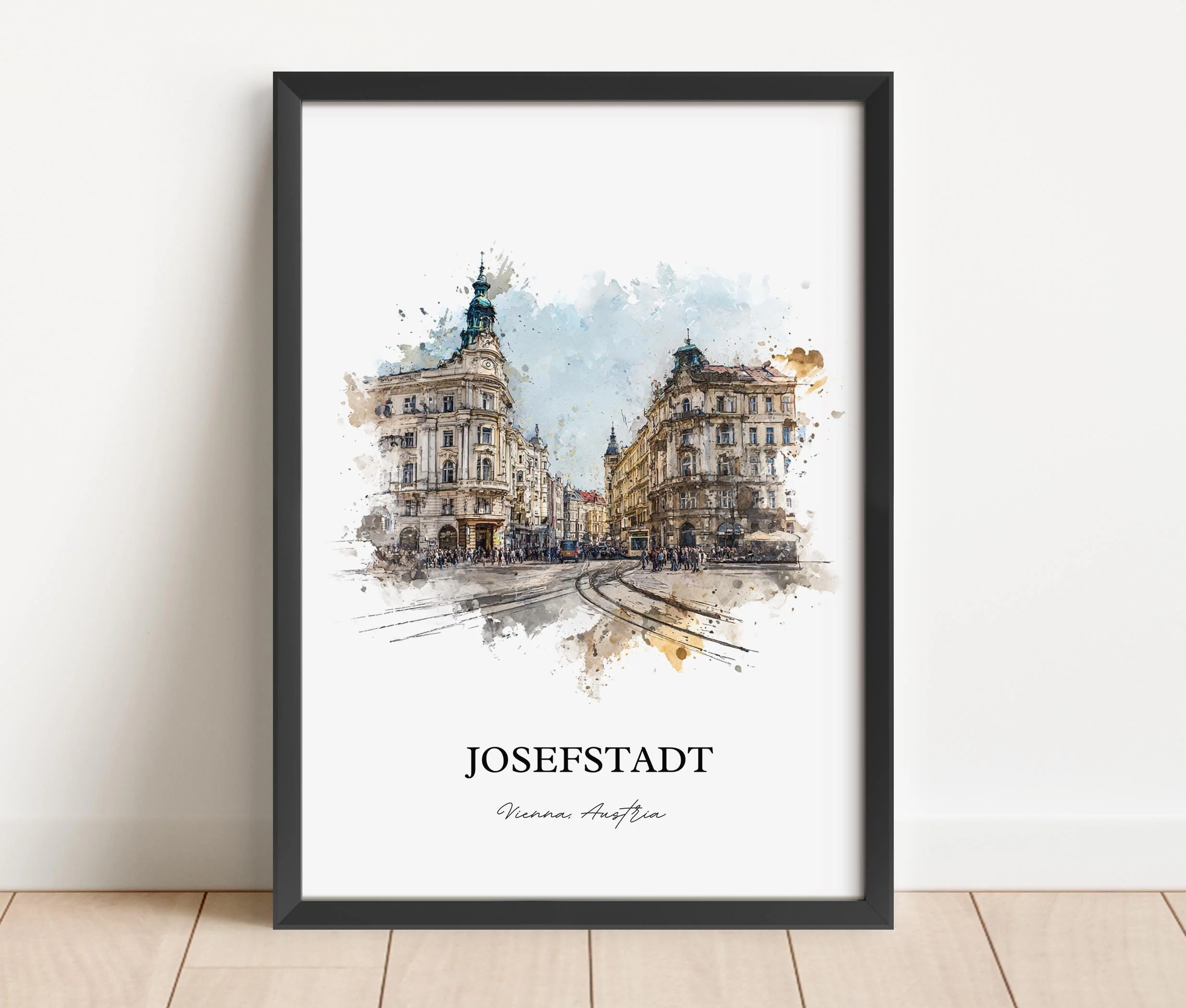 Josefstadt, Austria – Watercolor Art Print - Image 4