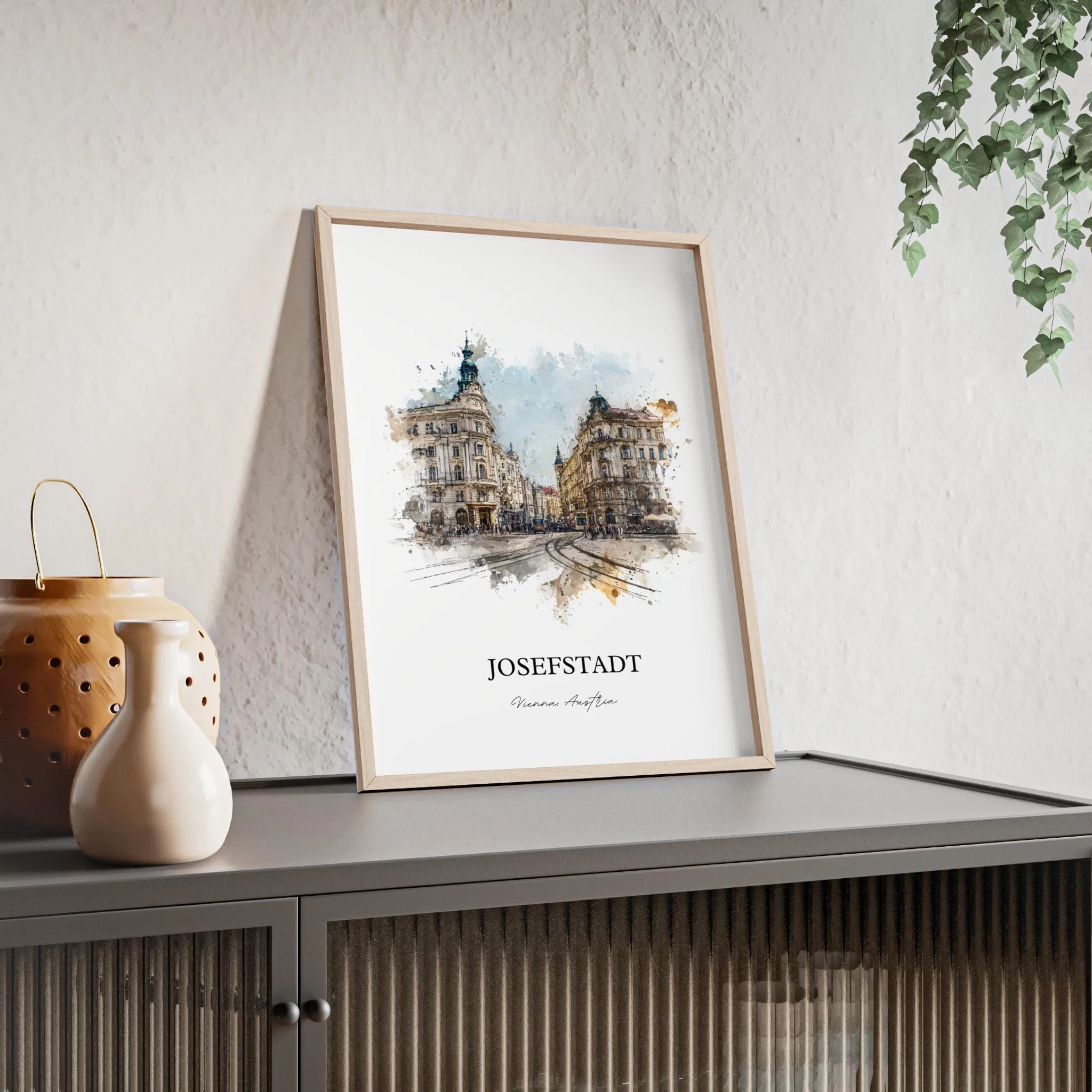 Josefstadt, Austria – Watercolor Art Print - Image 9