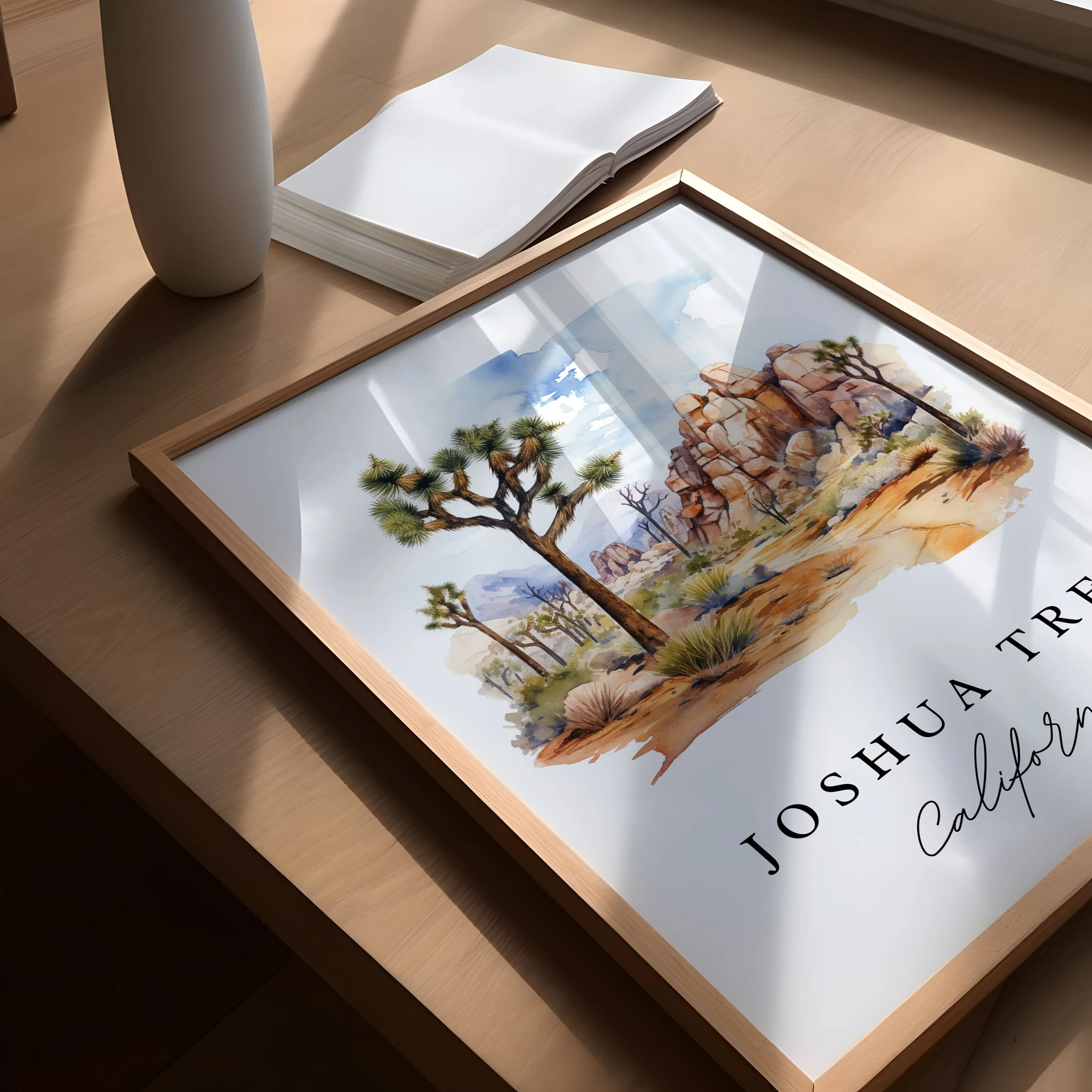 Joshua Tree, California – Watercolor Art Print - Image 3