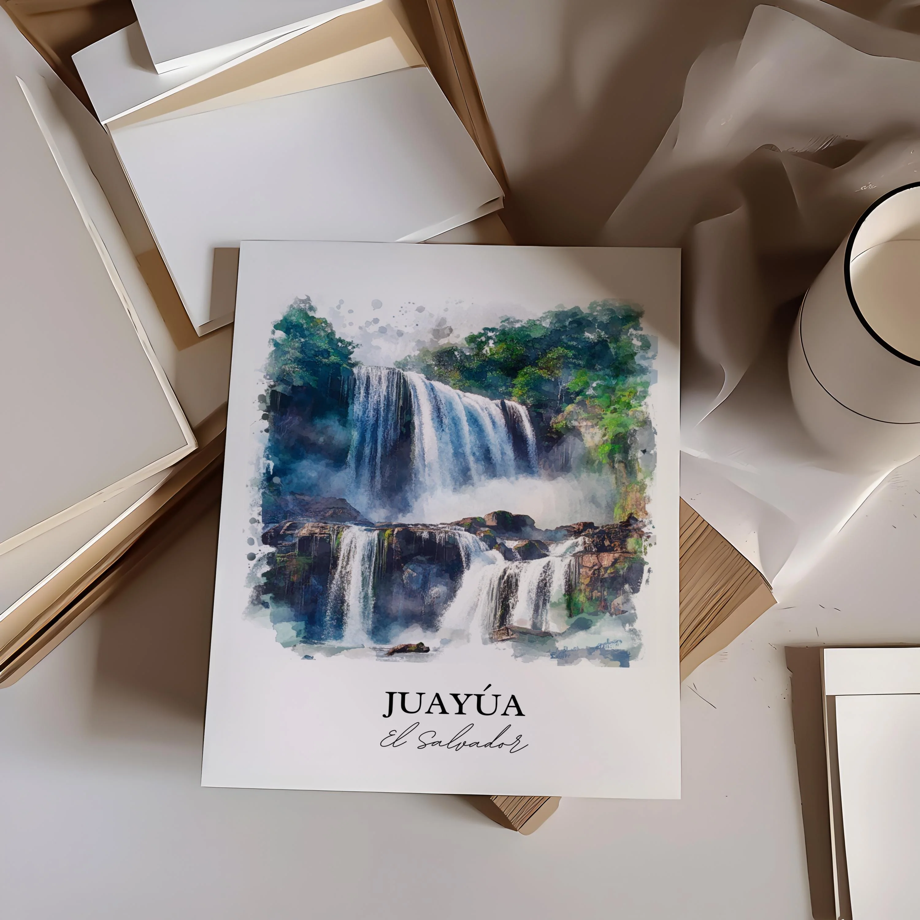 Juayúa, El Salvador – Watercolor Art Print - Image 5