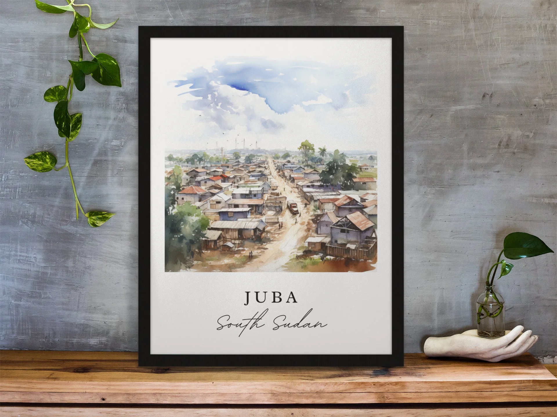 Juba, South Sudan – Watercolor Art Print - Image 5