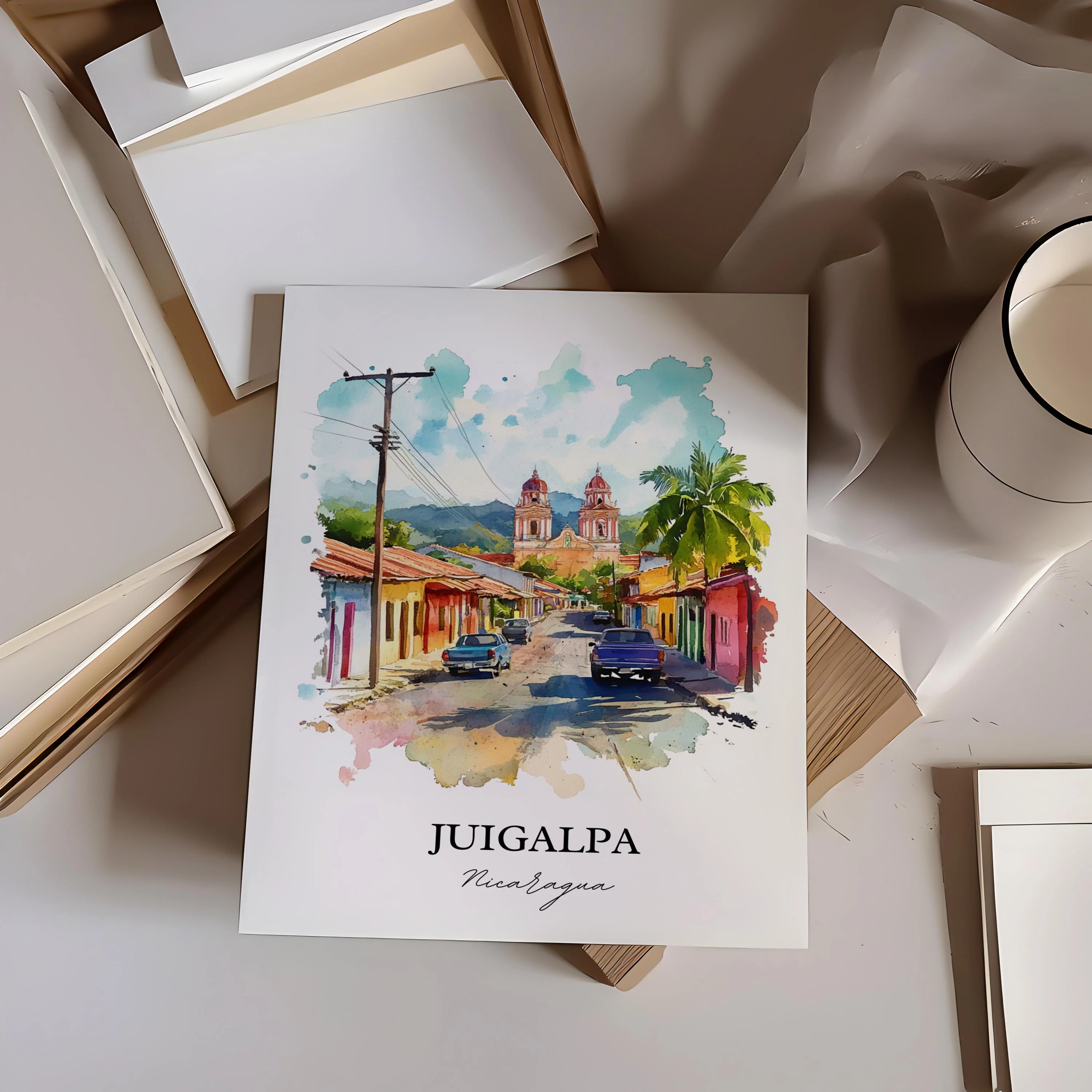 Juigalpa, Nicaragua – Watercolor Art Print - Image 2