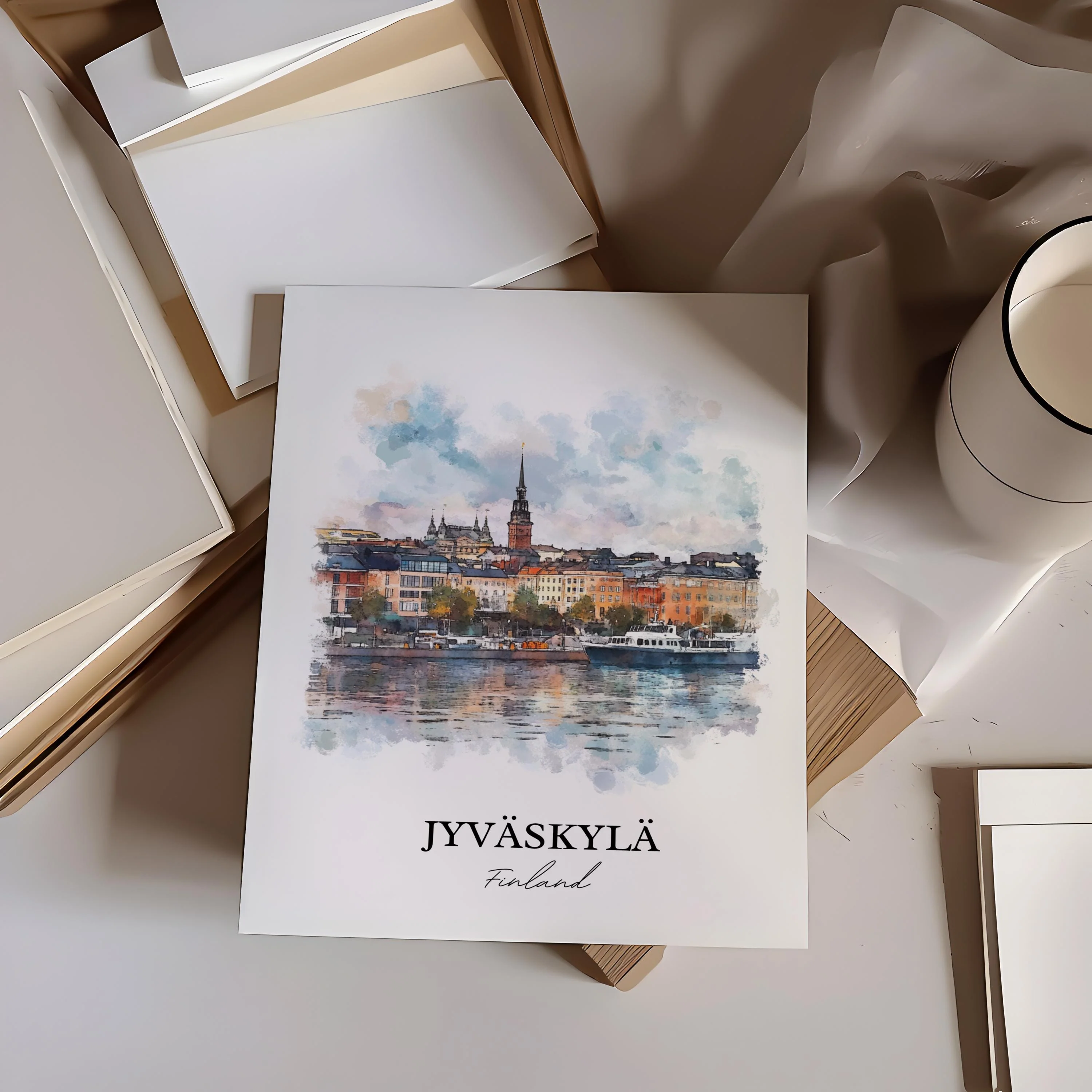 Jyväskylä, Finland – Watercolor Art Print - Image 2