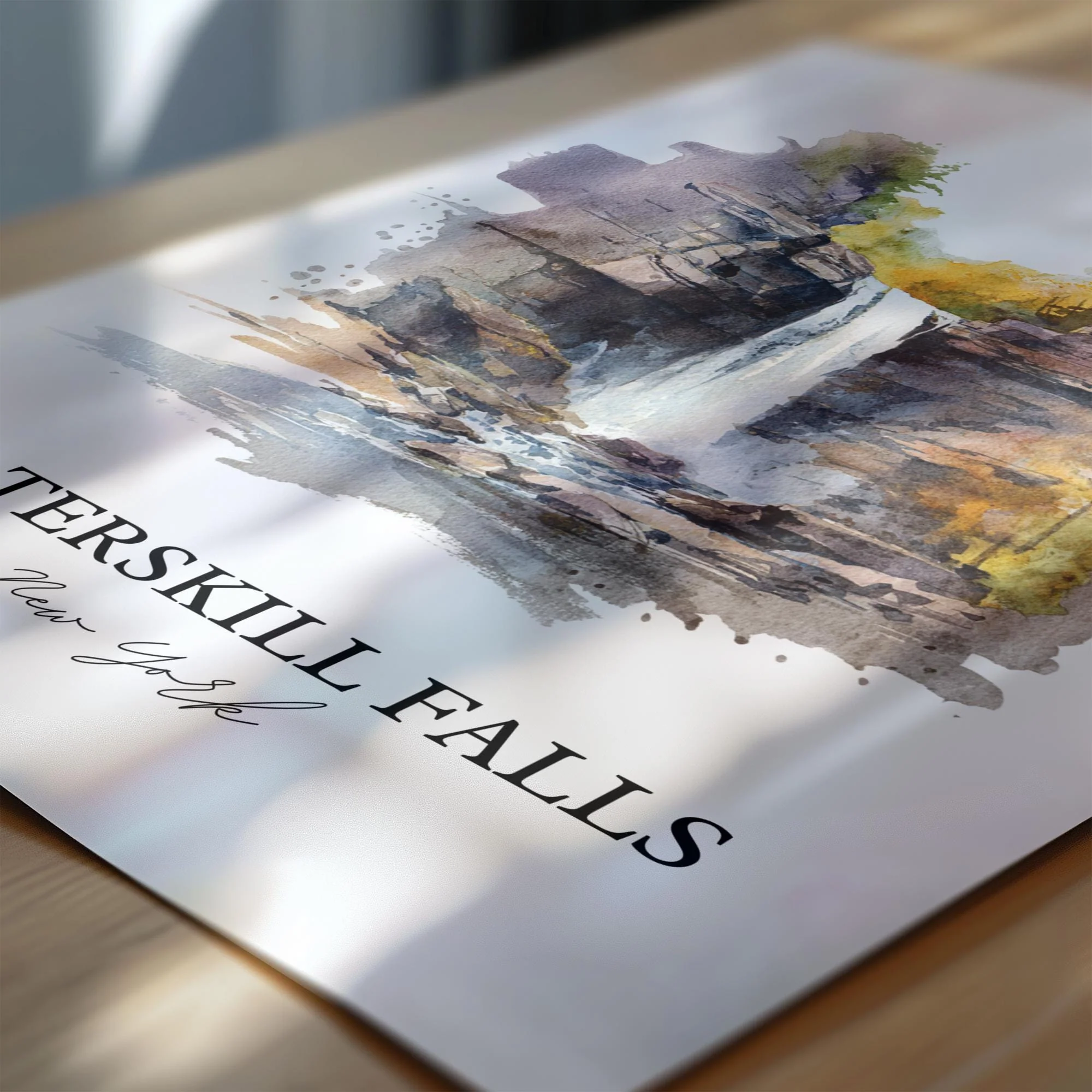 Kaaterskill Falls, USA – Watercolor Art Print - Image 2